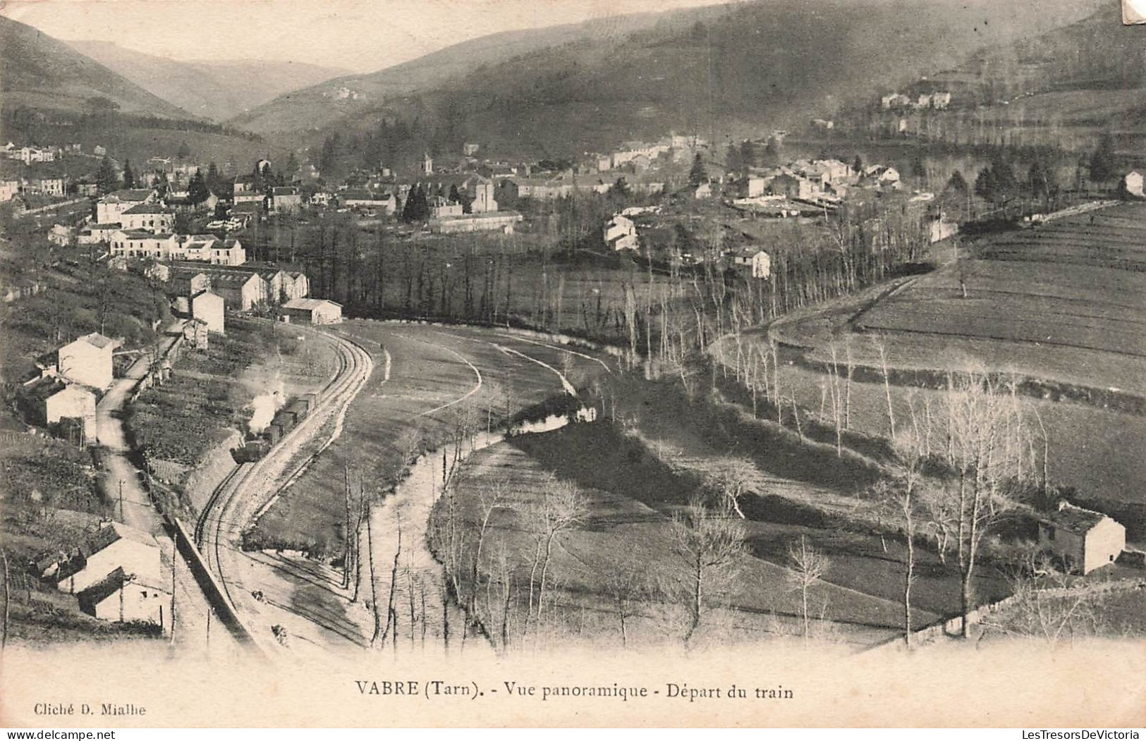 FRANCE - Vabre - Vue Panoramique Sur La Ville - Départ Du Train - Carte Postale Ancienne - Vabre