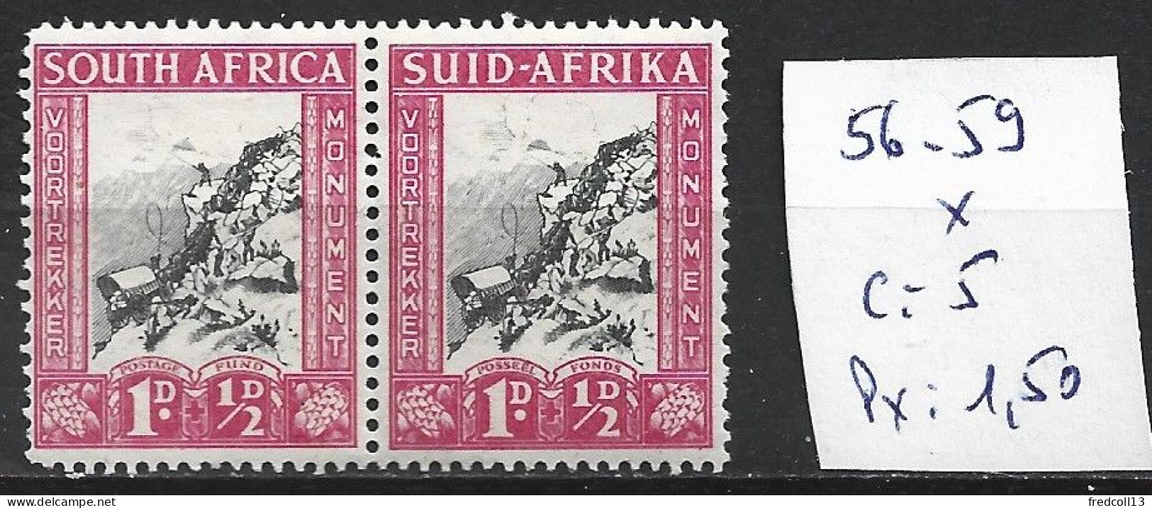 AFRIQUE DU SUD 56-59 EN PAIRE * Côte 5 € - Used Stamps