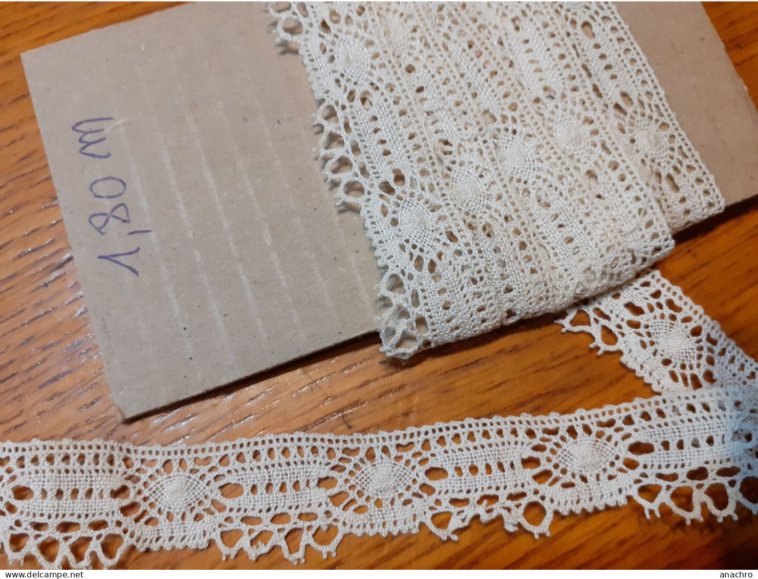 DENTELLE Ancienne GALON Bordure Crochet / 1.80 M X 19 Mm  De Large / COUTURE MERCERIE - Laces & Cloth