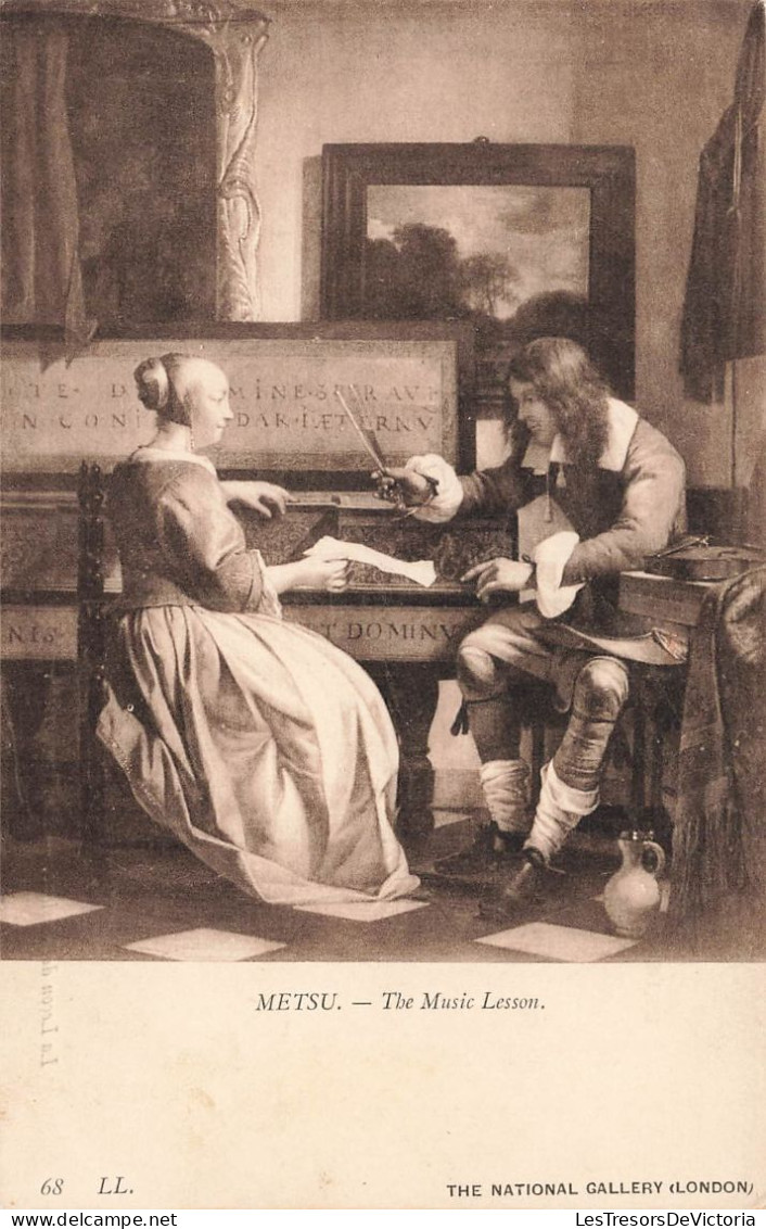 PEINTURES - TABLEAUX - Metsu - The Music Lesson - Carte Postale Ancienne - Peintures & Tableaux