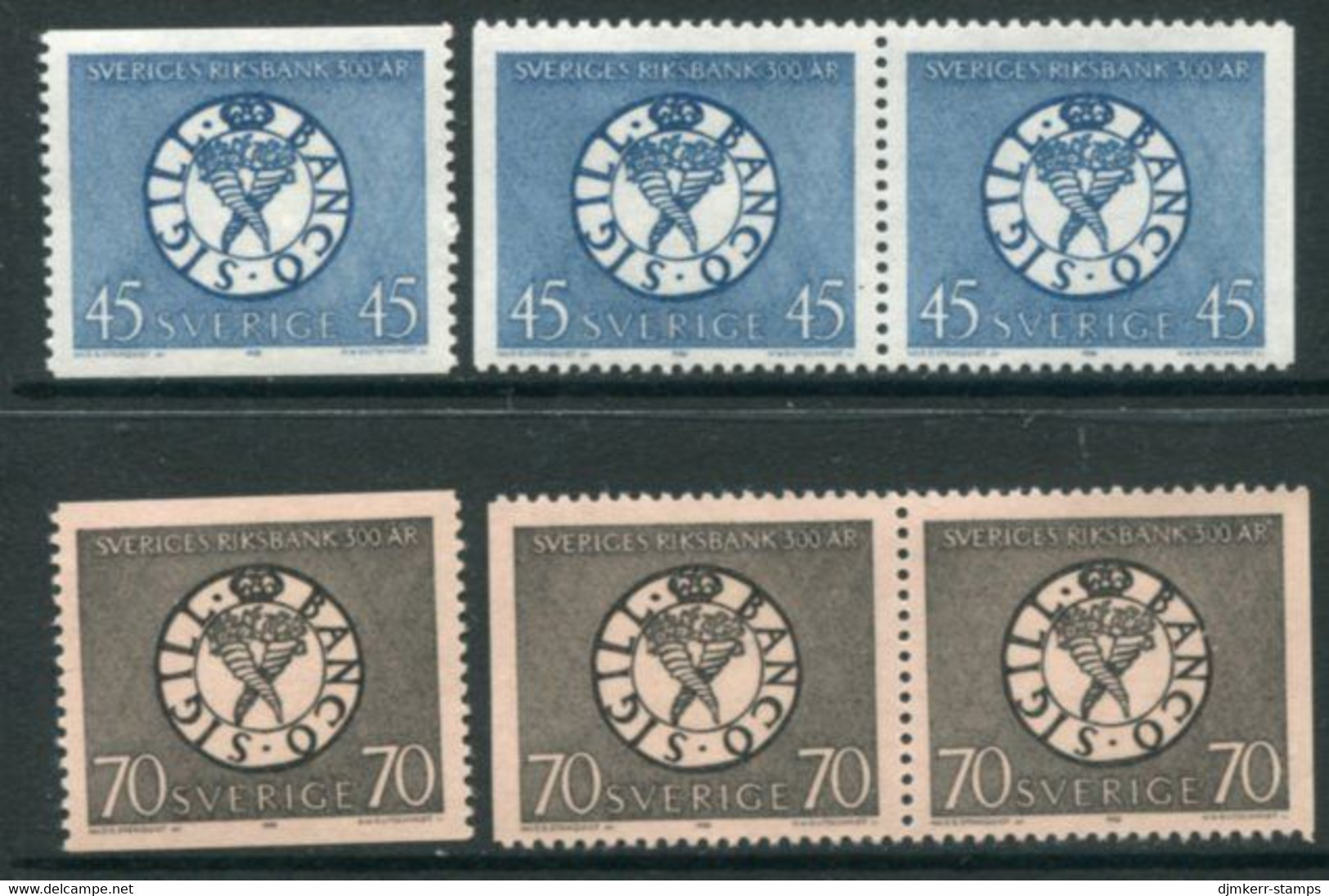 SWEDEN 1968 Tercentenary Of State Bank MNH / **.  Michel 603-04 - Ongebruikt