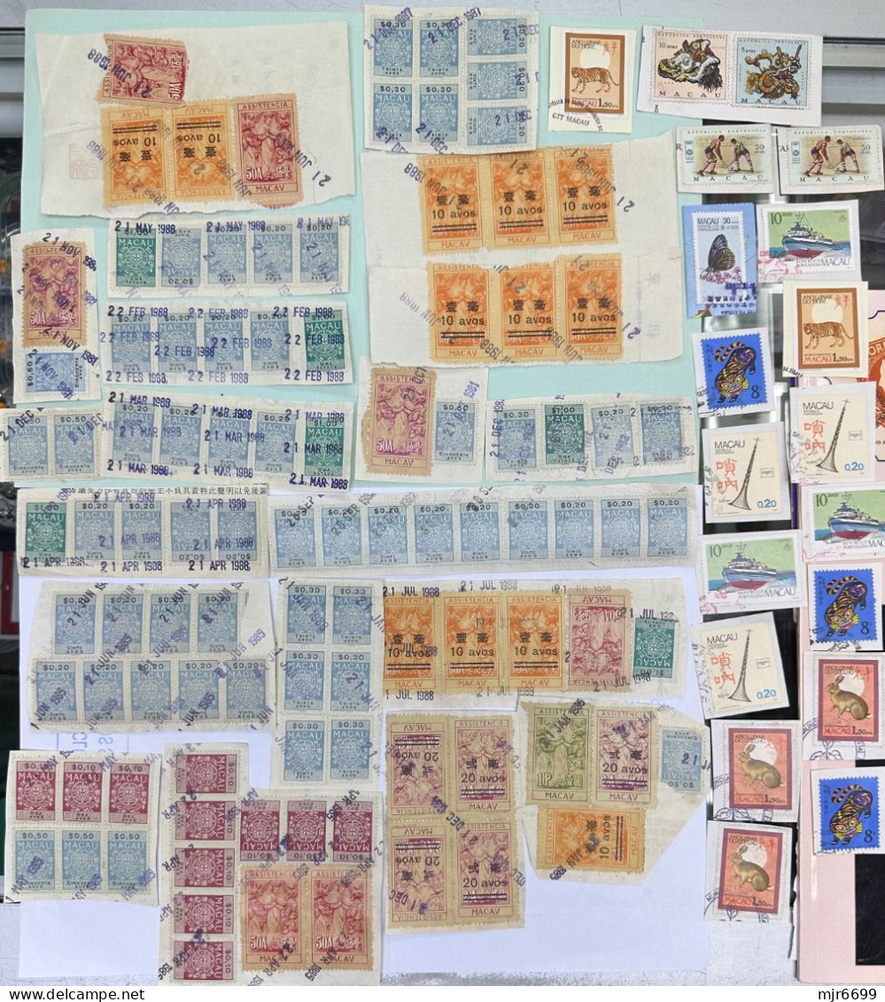 MACAU LOT OF STAMPS AND REVENUES ON PAPER, PLEASE SEE THE PHOTOS, AS LOW AS 50CENTS EACH - Collections, Lots & Séries