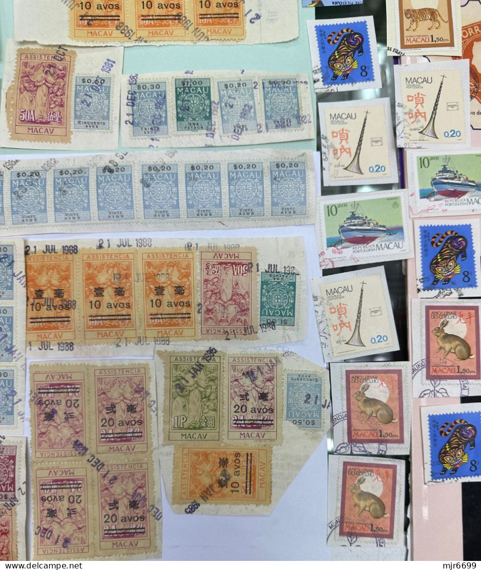 MACAU LOT OF STAMPS AND REVENUES ON PAPER, PLEASE SEE THE PHOTOS, AS LOW AS 50CENTS EACH - Collections, Lots & Séries