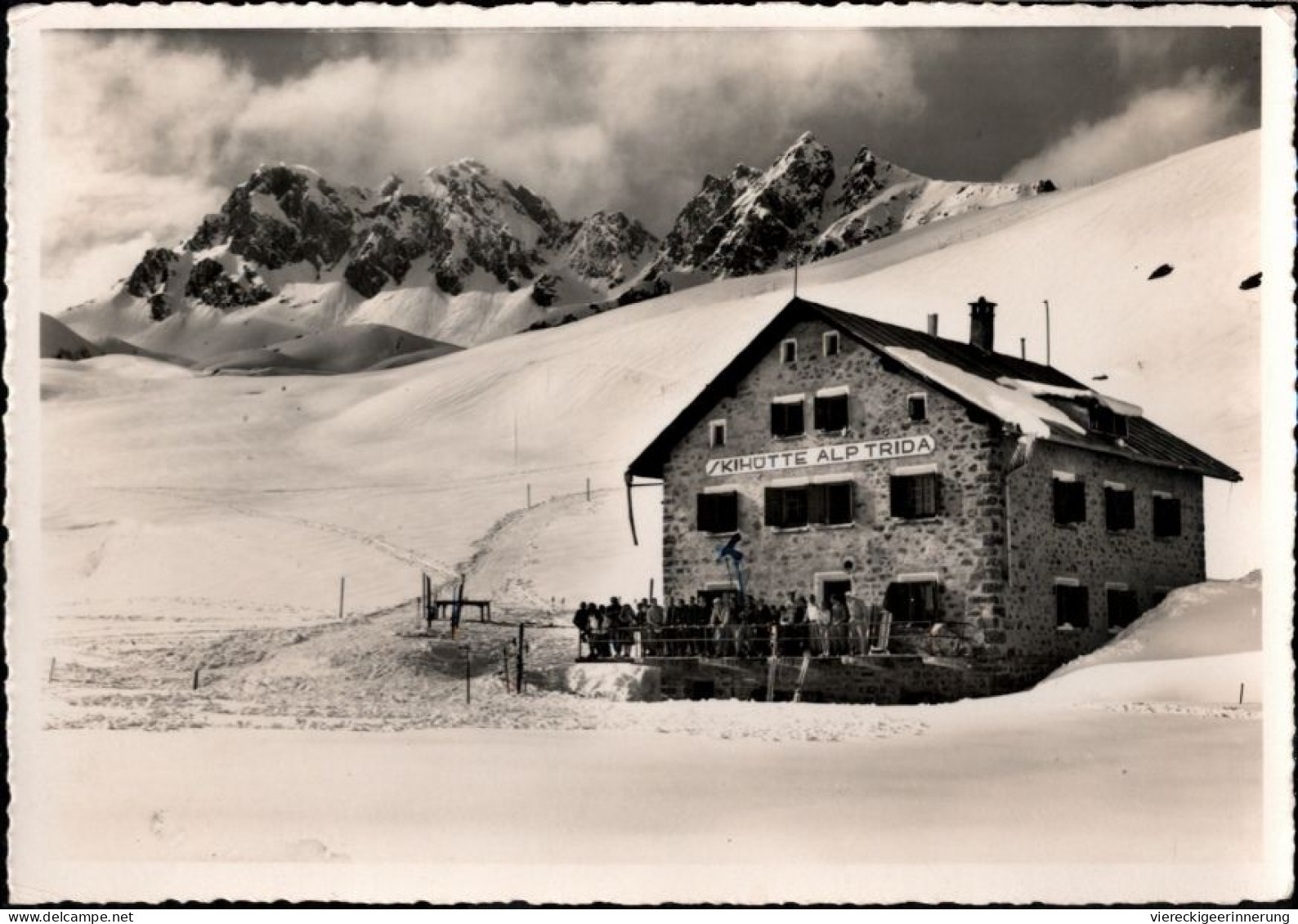 ! Ansichtskarte Samnaun, Skihütte Alp Trida, 1953, Alpen - Samnaun