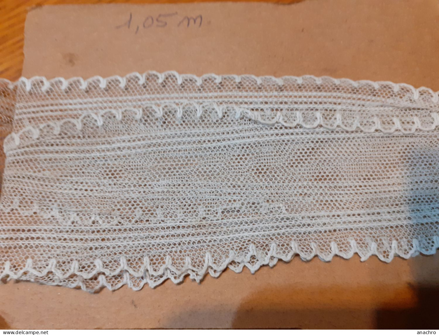 DENTELLE Tulle Ancienne GALON Bordure / 1.05 M X 4.5 Cm  De Large / COUTURE MERCERIE - Encajes Y Tejidos