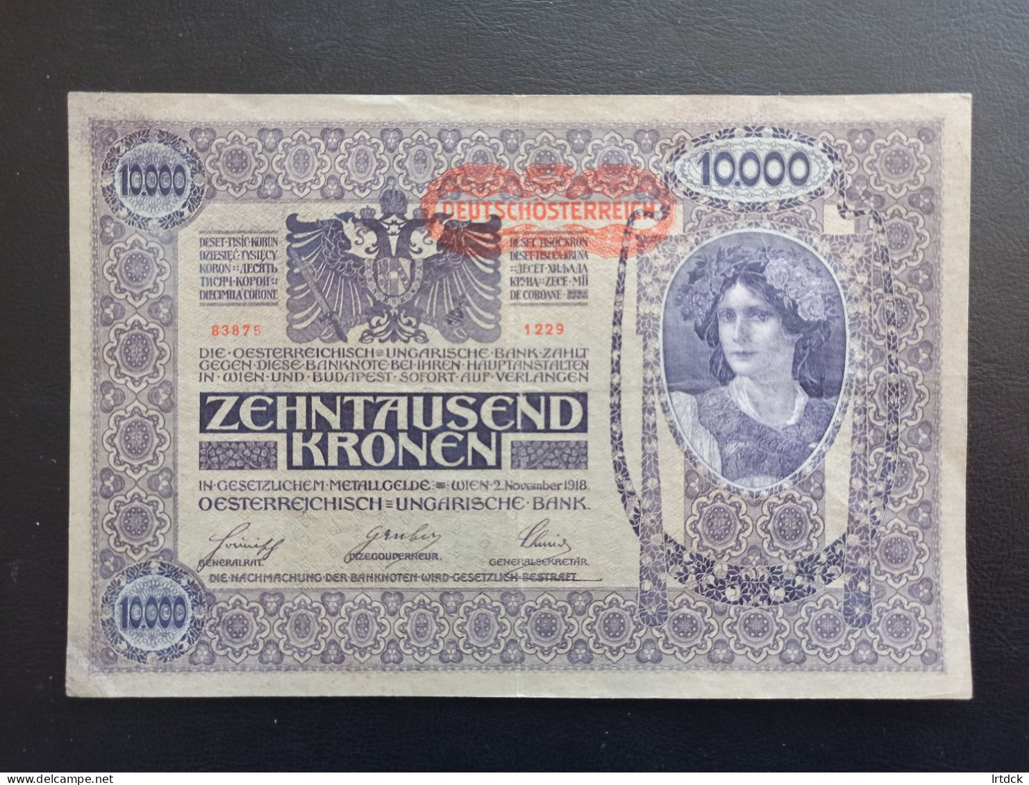 Billet Autriche 10000 Kronen 1918 - Oesterreich