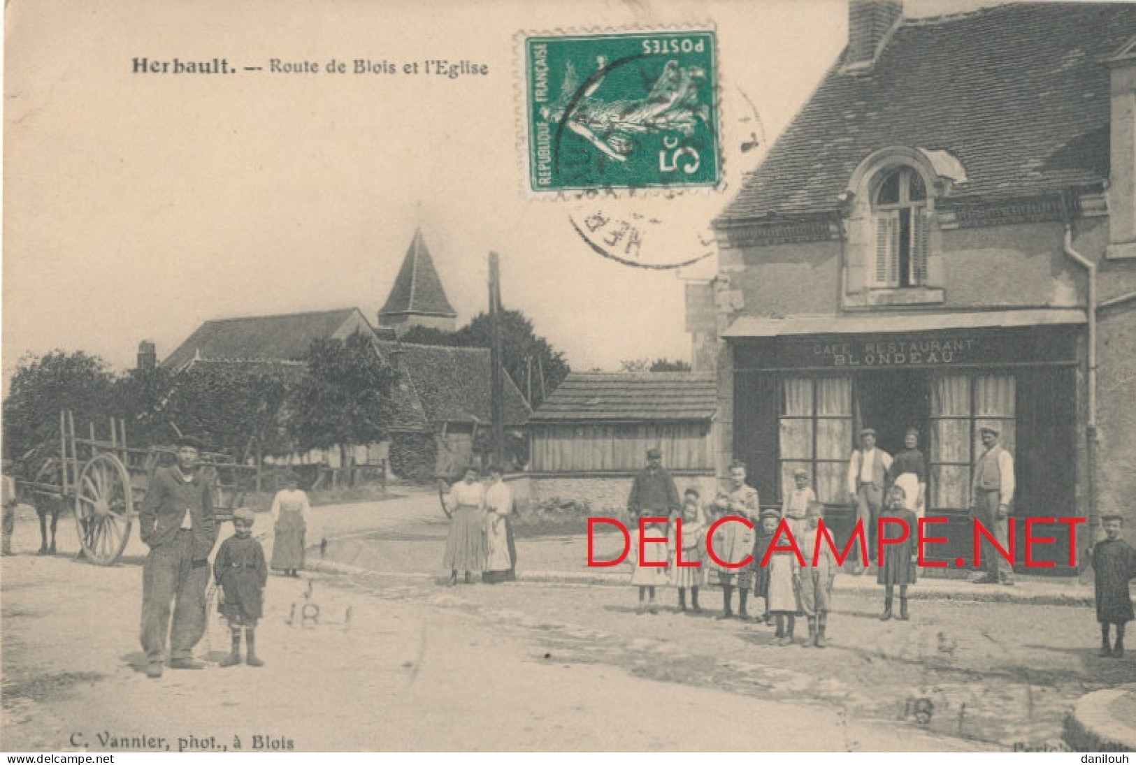 41 // HERBAULT   Route De Blois Et L'église / Café Restaurant BLONDEAU - Herbault