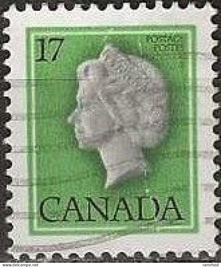 CANADA 1977 Queen Elizabeth II - 17c. - Black, Grey And Green FU - Oblitérés