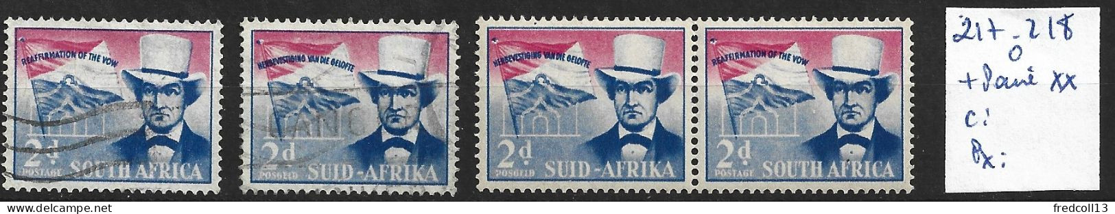 AFRIQUE DU SUD 217-18 + PAIRE ** Et Oblitérés Côte 2.30 € - Used Stamps