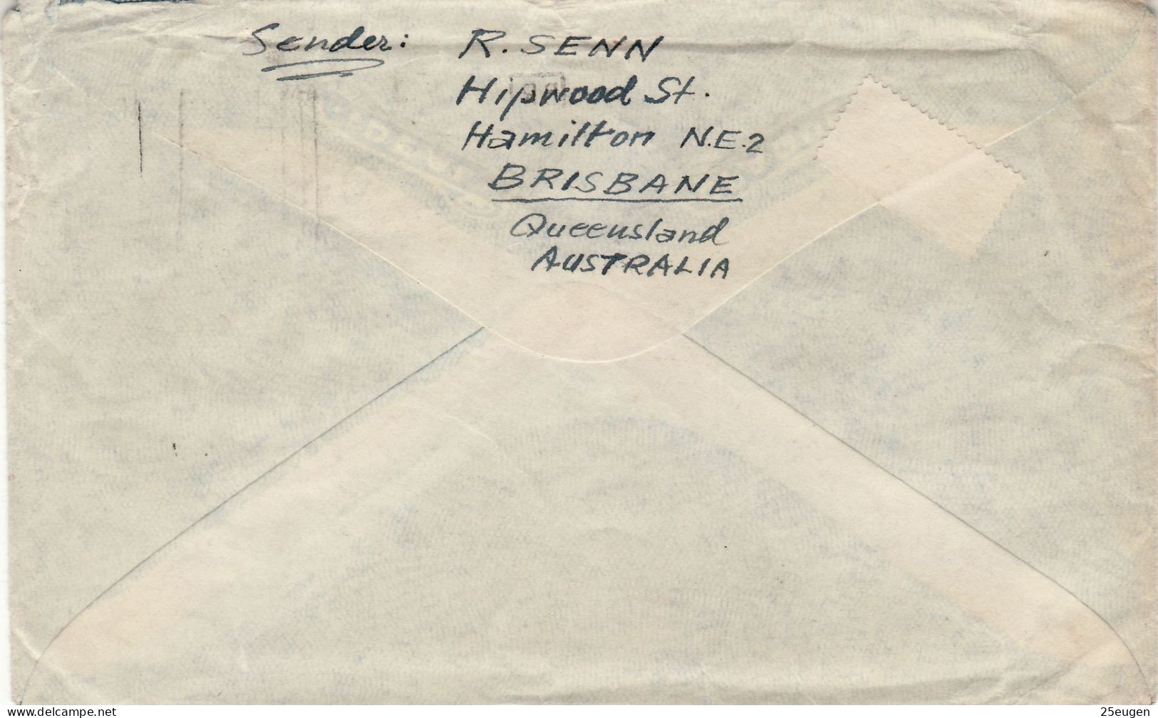 AUSTRALIA 1947  LETTER SENT FROM BRISBANE TO ZUERICH - Covers & Documents