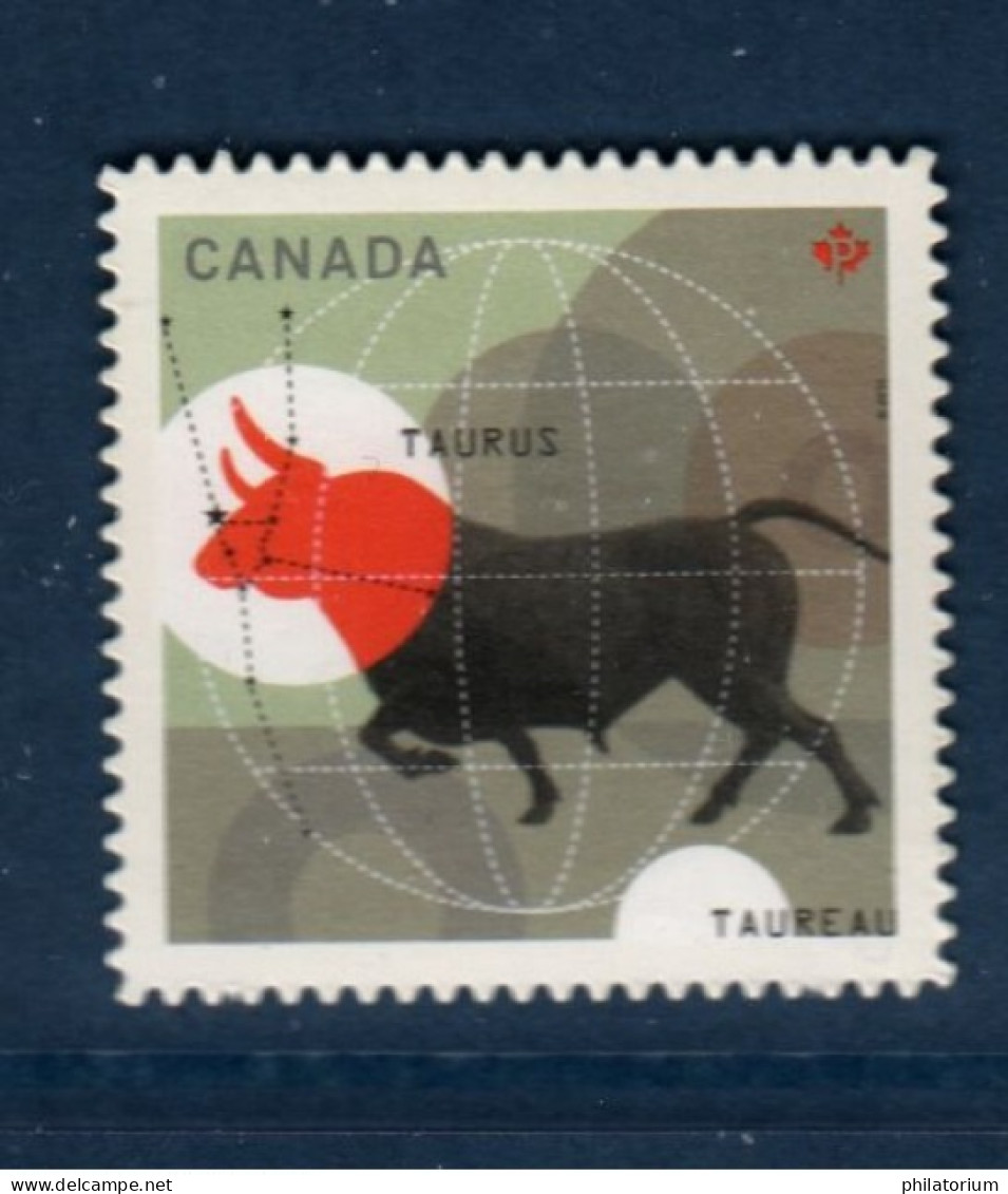 Canada, Yv 2595, Mi 2715, **, Autocollant, Zoodiaque, Taureau, - Neufs