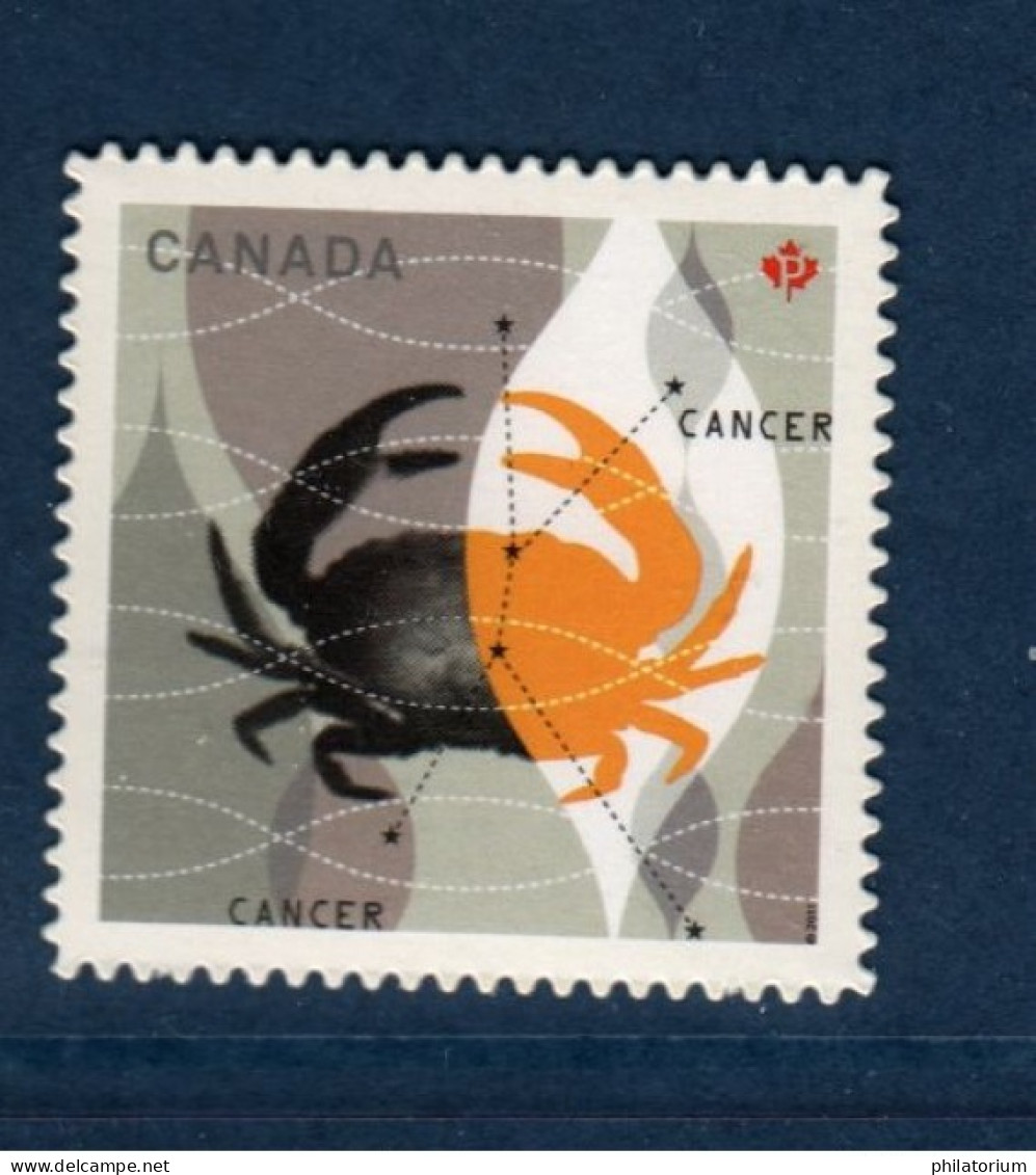 Canada, Yv 2614, Mi 2734, **, Autocollant, Zoodiaque, Cancer, - Neufs
