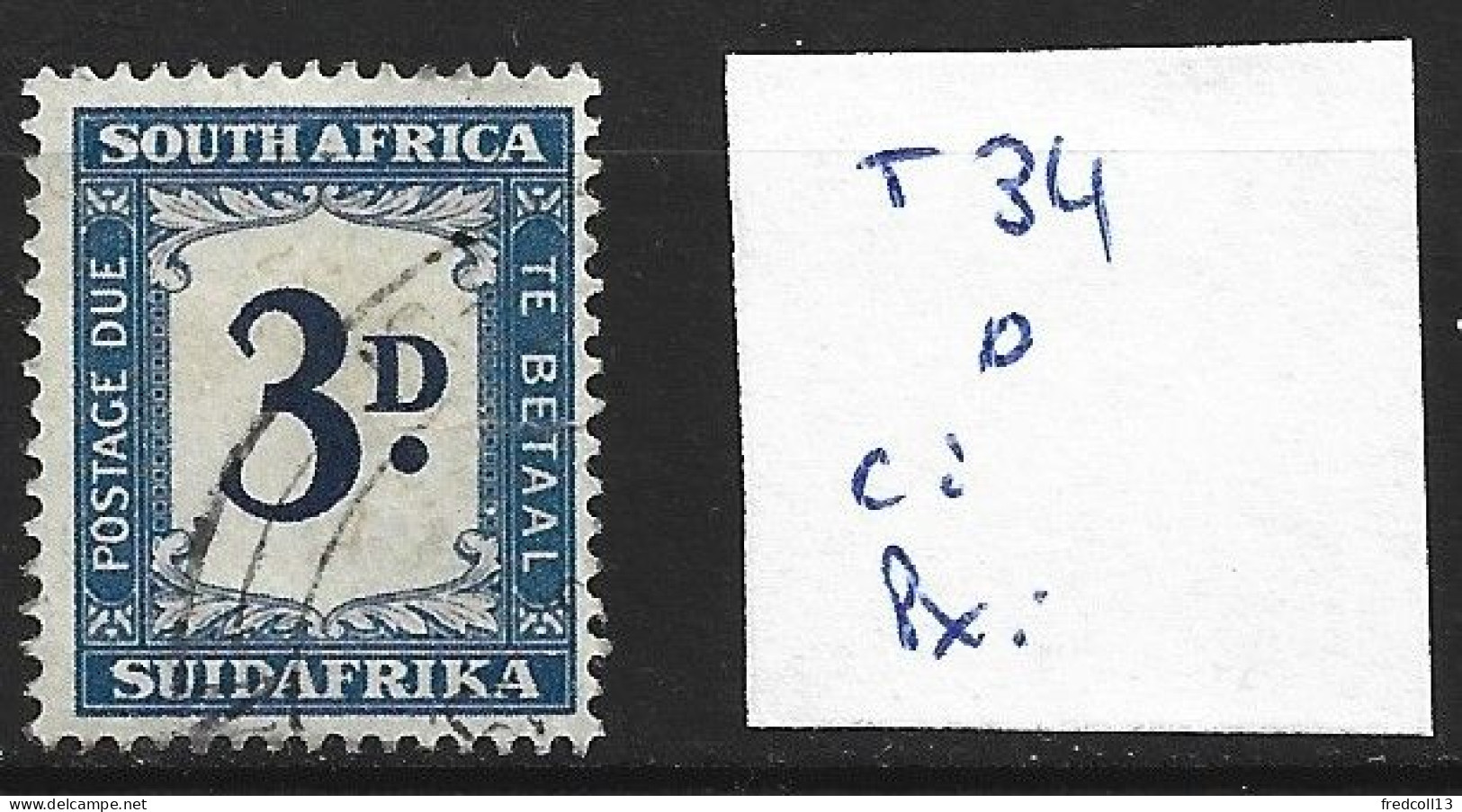 AFRIQUE DU SUD TAXE 34 Oblitéré Côte 24 € - Postage Due