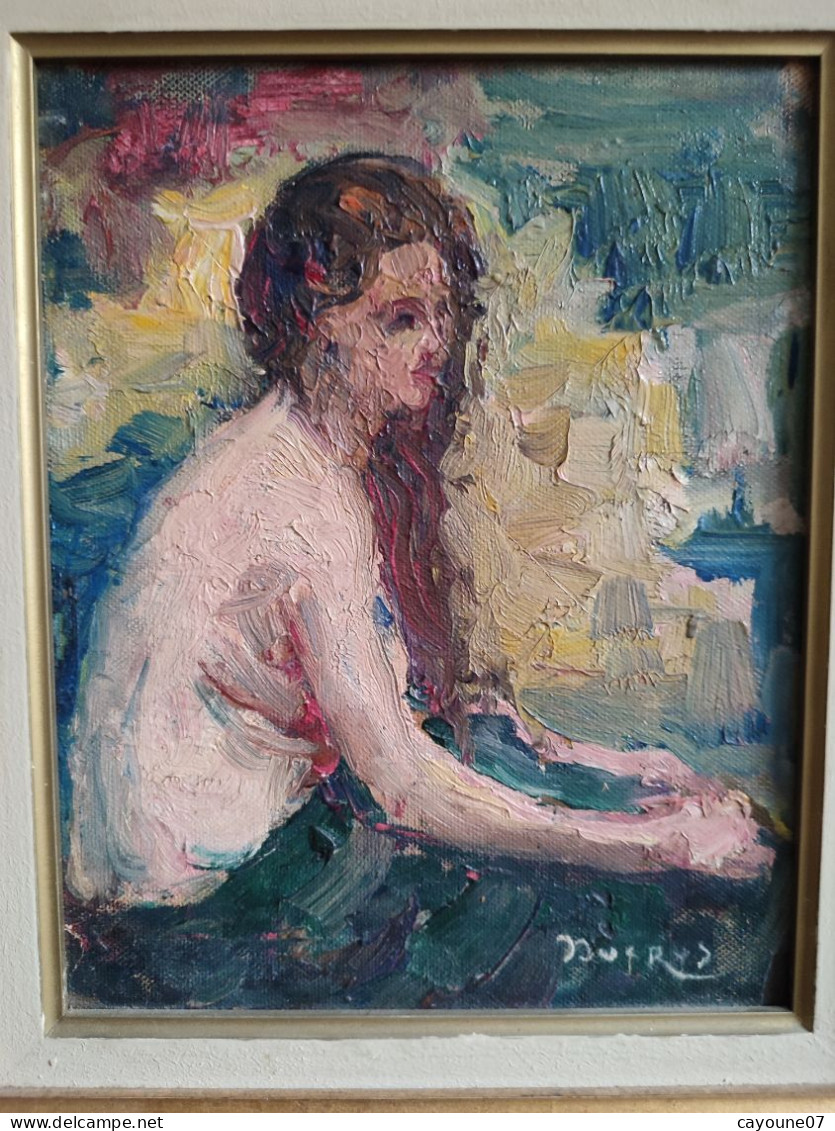 Édouard DUCROS (1856-1936) Huile Sur Toile Marouflée Sur Carton "Portrait Jeune Femme Dévêtue " - Huiles