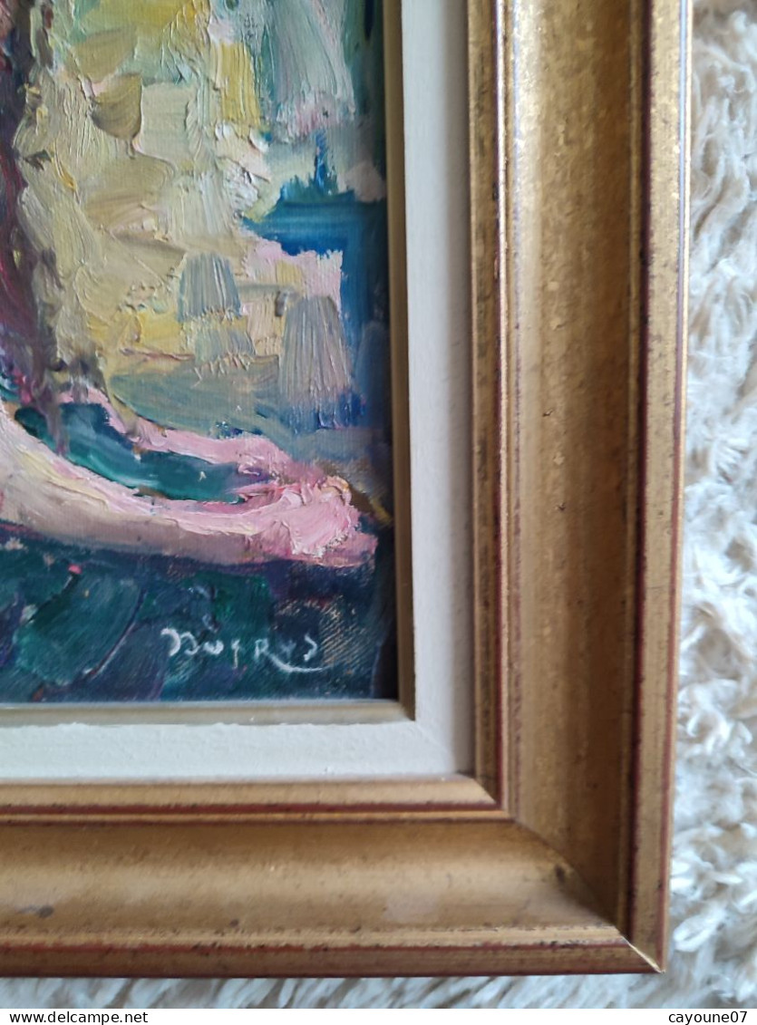 Édouard DUCROS (1856-1936) huile sur toile marouflée sur carton "Portrait Jeune femme dévêtue "