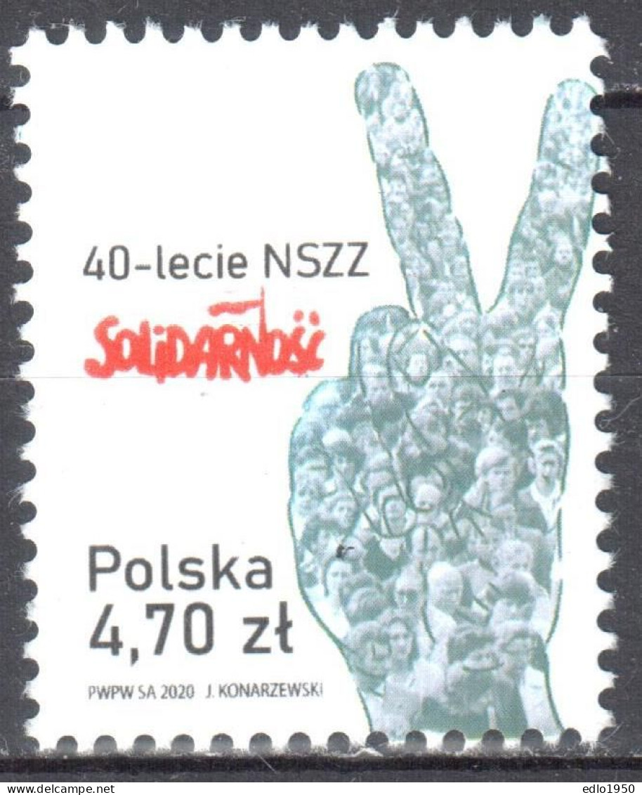 Poland 2020 - Solidarity Trade Movement - Mi.5227 - MNH(**) - Nuovi