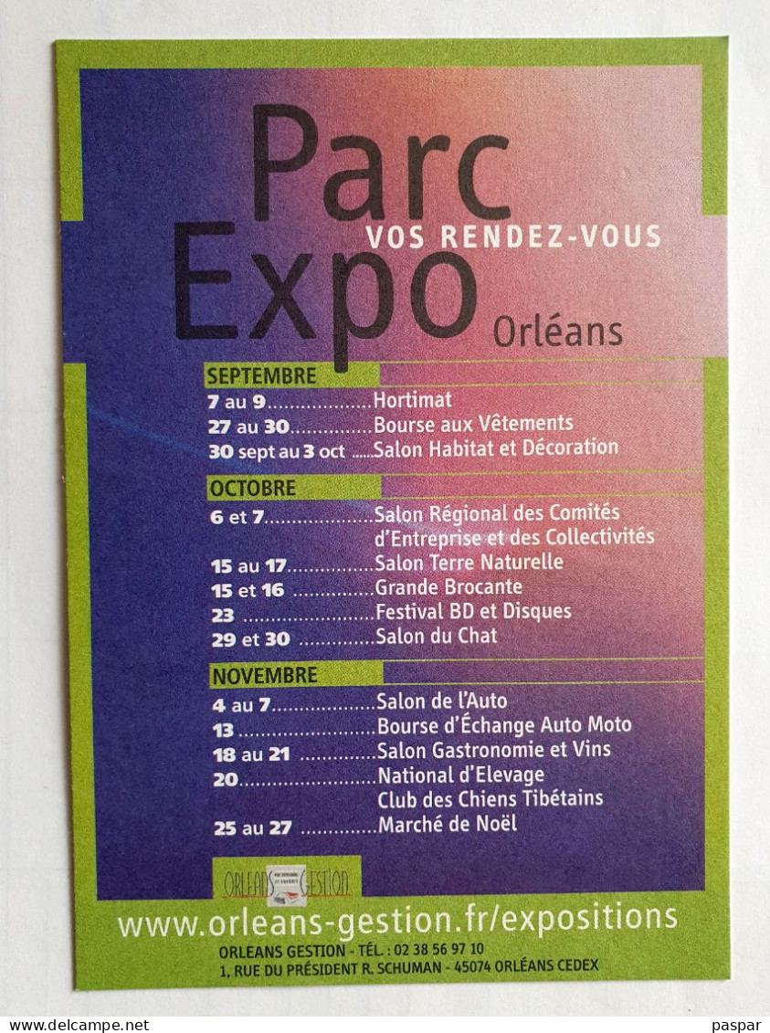 CPM Parc Expo Orléans - Programme De La Saison - Orléans Gestion - Fairs