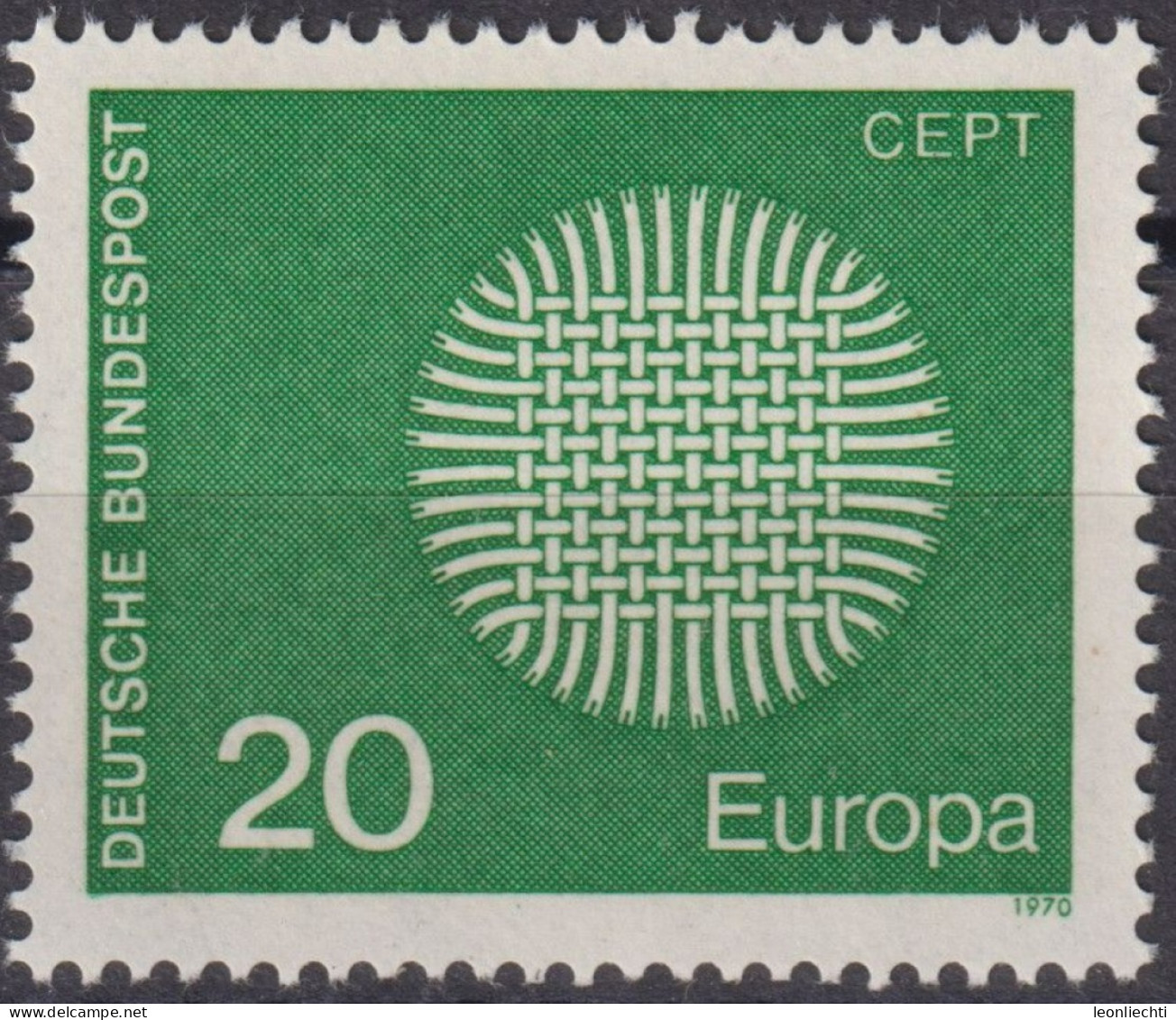 1970 Deutschland > BRD, ** Mi:DE 620, Sn:DE 1018, Yt:DE 483, Europa (C.E.P.T.) 1970 - Lodernde Sonne - 1970