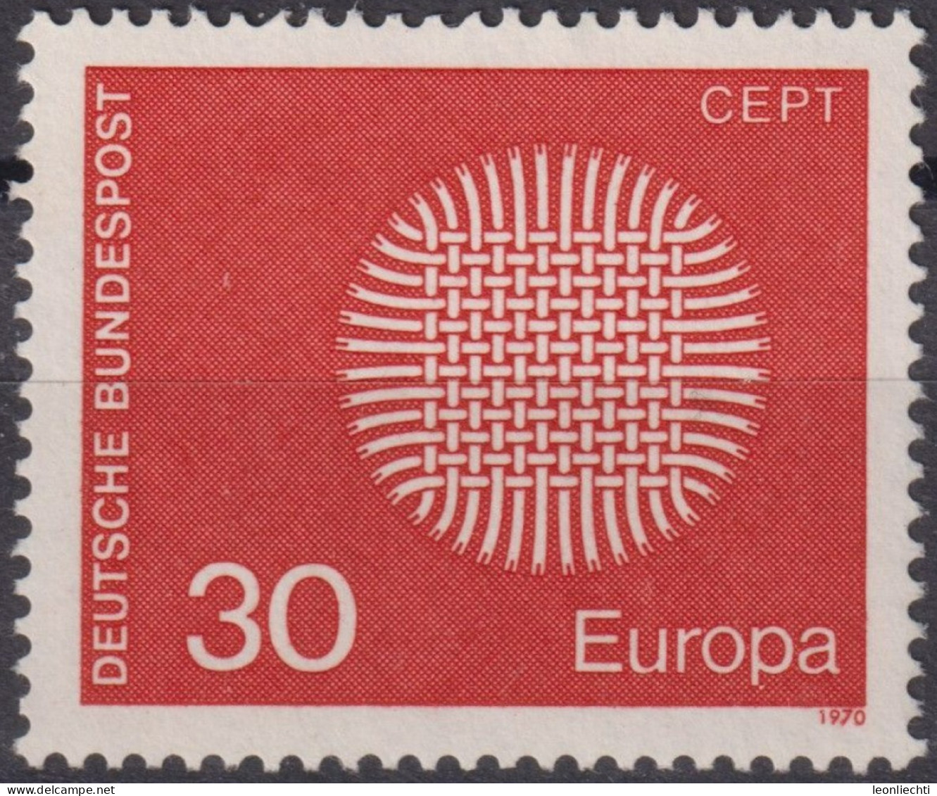 1970 Deutschland > BRD, ** Mi:DE 621, Sn:DE 1019, Yt:DE 484, Europa (C.E.P.T.) 1970 - Lodernde Sonne - 1970