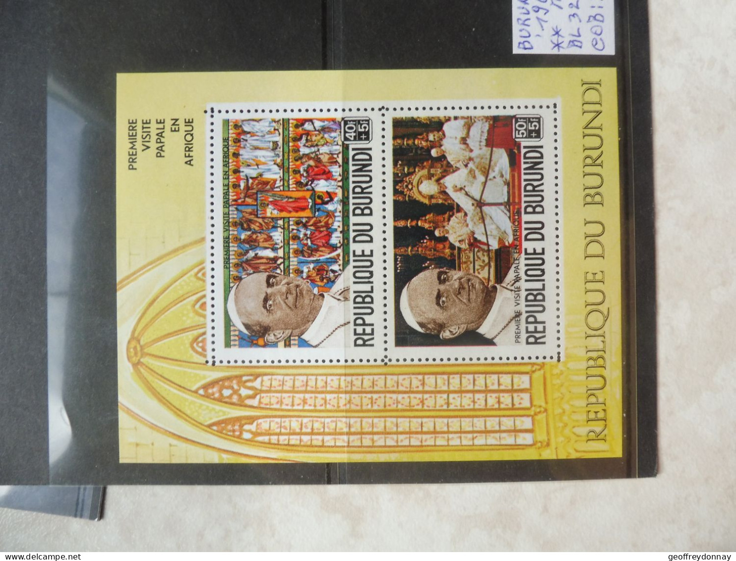 Burundi Bl Bloc Blok 32 Mnh Neuf ** ( 1969 ) Pape Pope Perfect Parfait Etat - Nuevos