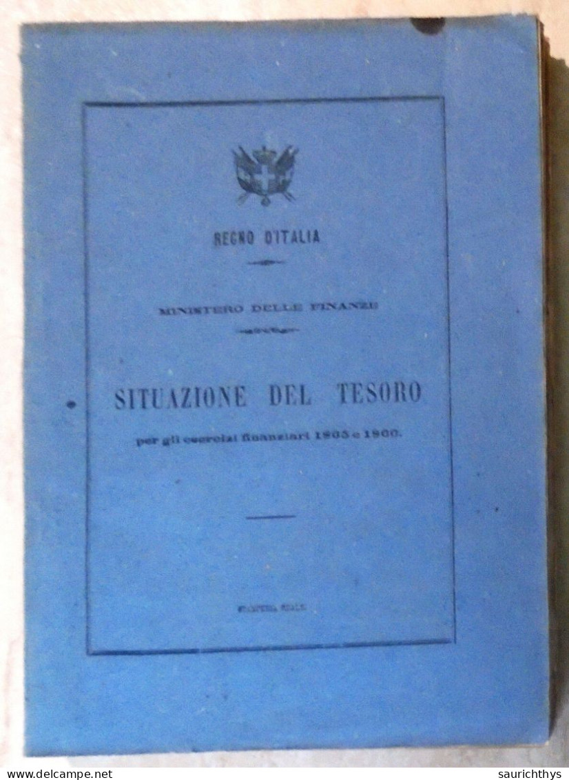 Ministero Delle Finanze Situazione Del Tesoro 1865 Regno D'Italia Autografi Appartenuto Al Senatore Costantino Perazzi - Alte Bücher