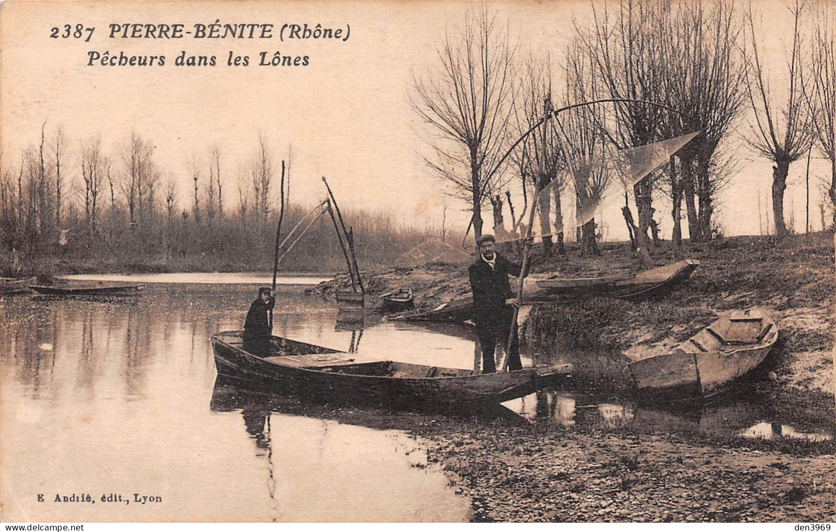 PIERRE BENITE (Rhône) - Pêcheurs à L'Epervier Dans Les Lônes - Ecrit (2 Scans) - Pierre Benite