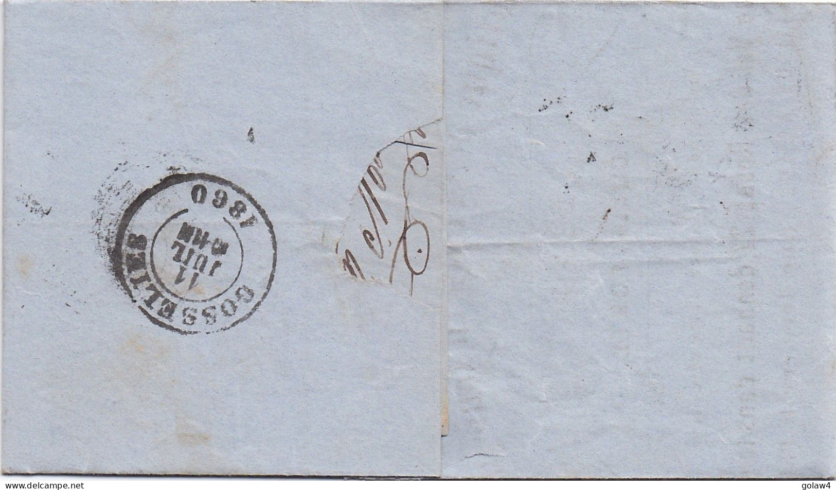 34643# BELGIQUE LEOPOLD MEDAILLON N°11 LETTRE Obl 24 BRUXELLES 1860 Pour GOSSELIES - 1849-1865 Medallones (Otros)