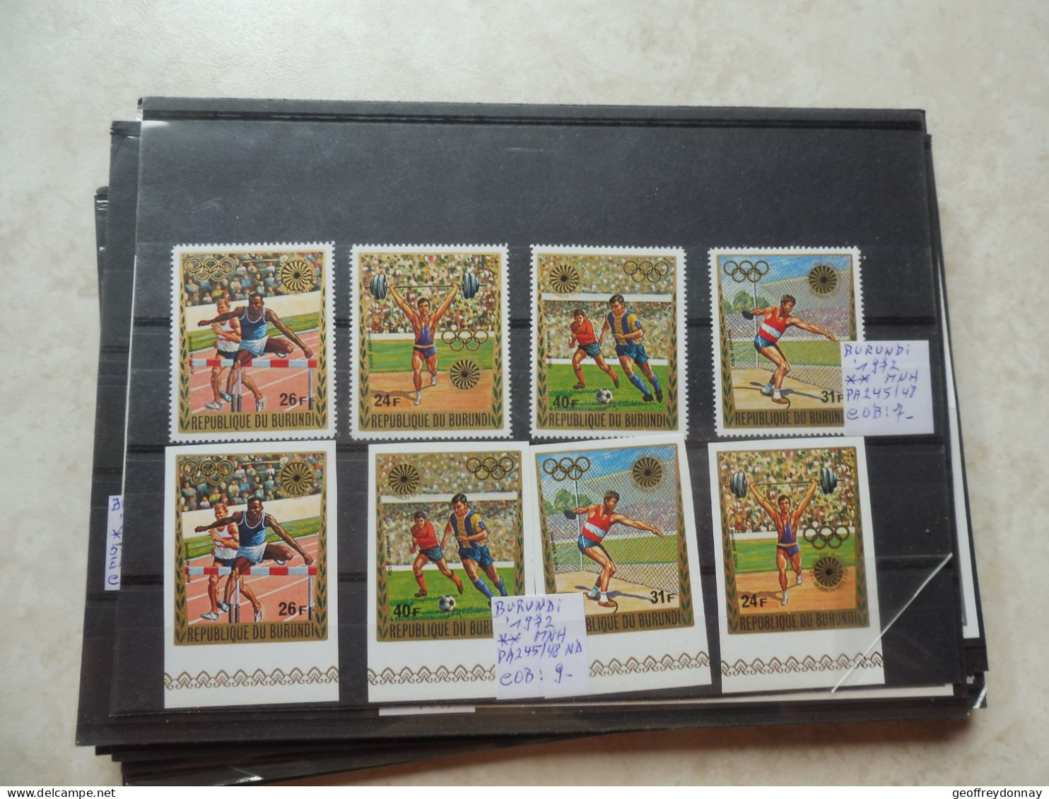 Burundi Pa 245/248 Dentele Non Dentelé Getand Ongetand Mnh Neuf ** ( 1972 ) Perfect Parfait J.o. Munich - Unused Stamps