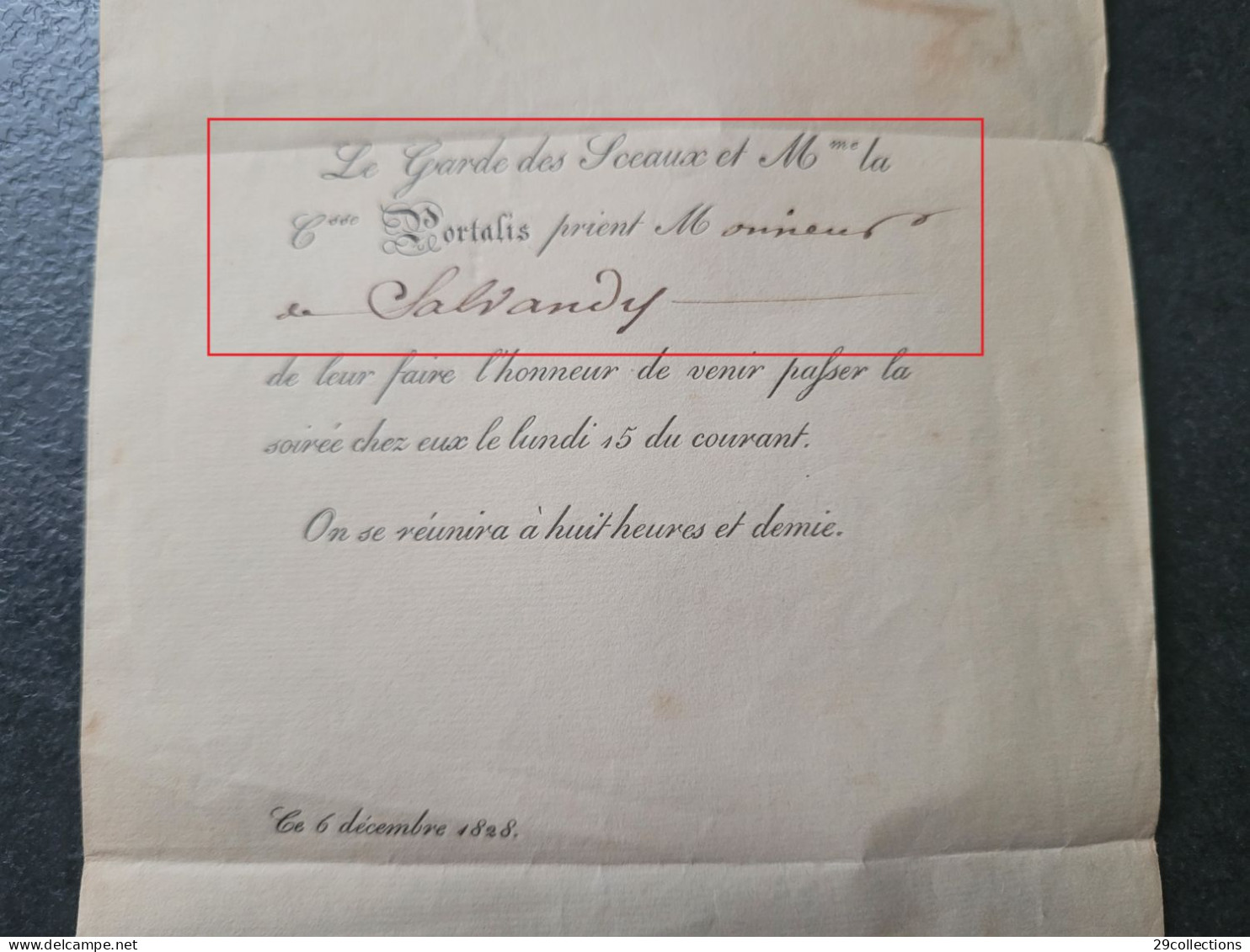 Lettre Autographe 1828 Du Comte DE PORTALIS Ministre Des Cultes NAPOLEON 1807-1808, Pli Au Comte DE SALVANDY - Historische Personen