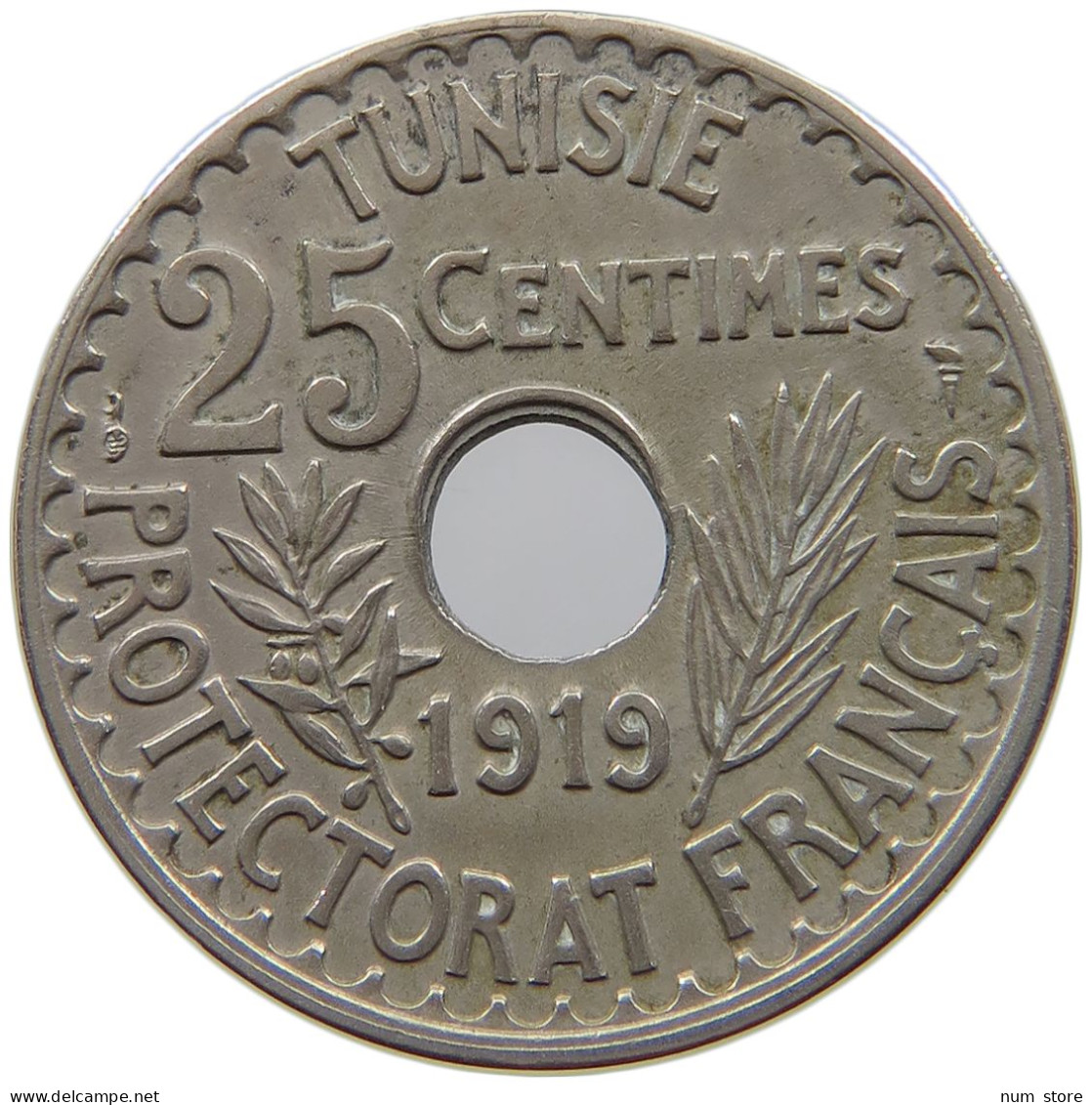 TUNISIA 25 CENTIMES 1919  #a089 0495 - Tunisie