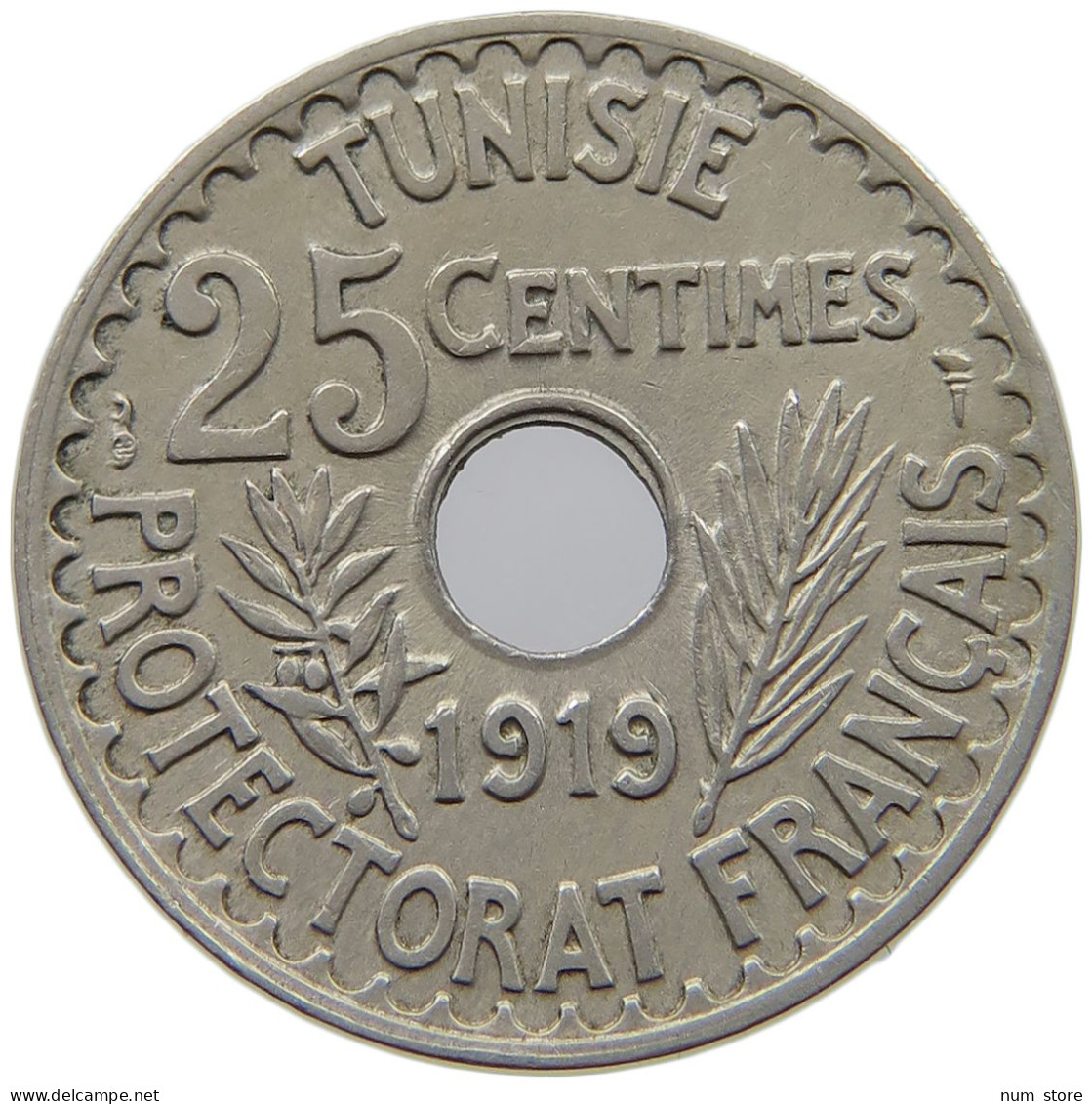 TUNISIA 25 CENTIMES 1919  #a089 0499 - Tunisie