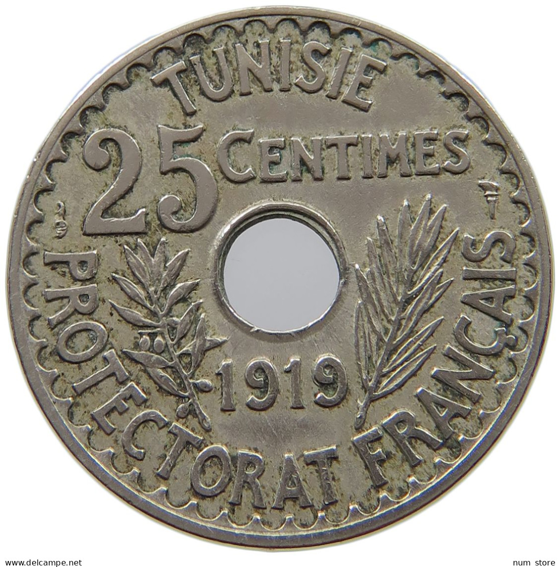 TUNISIA 25 CENTIMES 1919  #a089 0497 - Tunisie