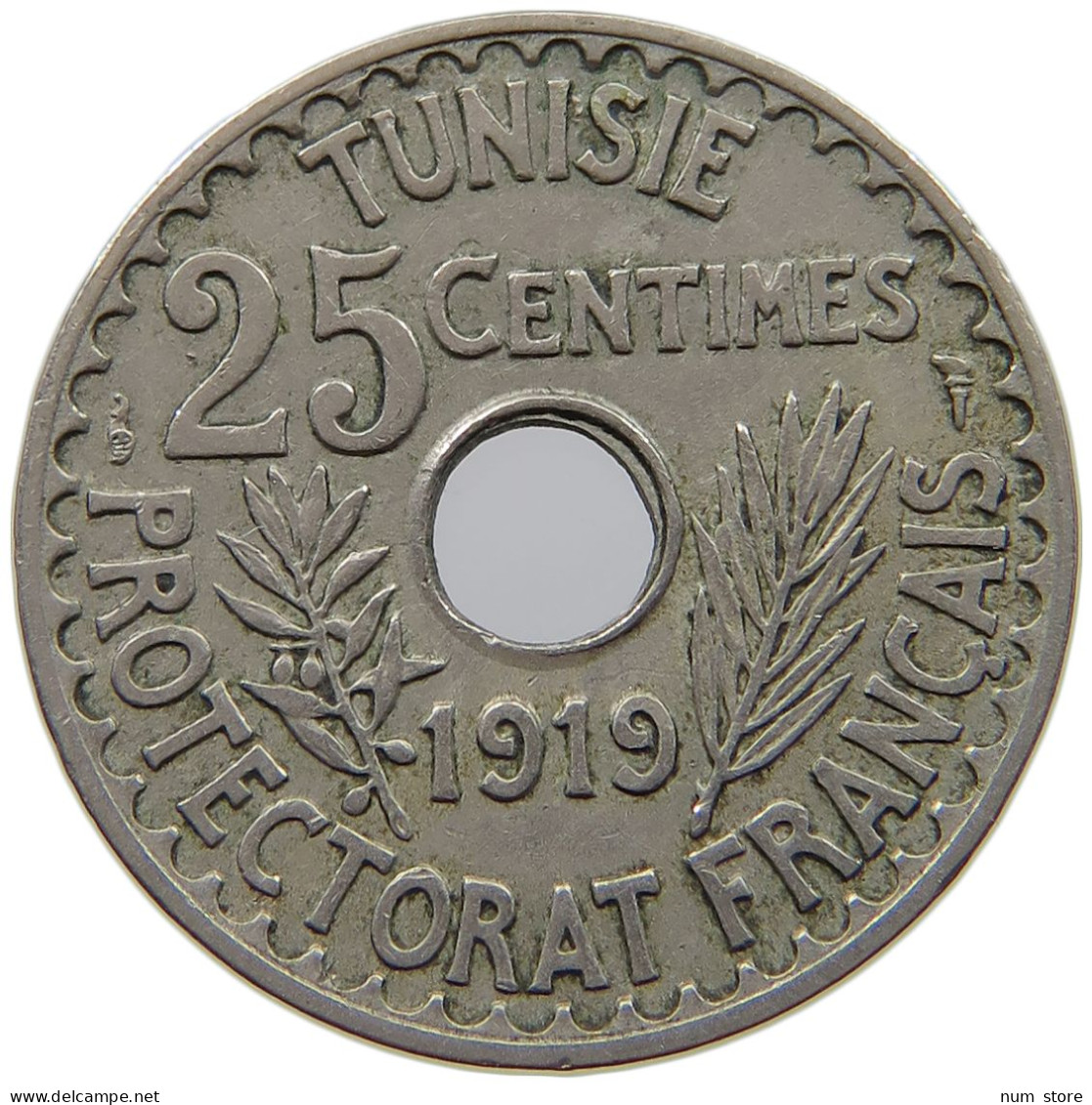 TUNISIA 25 CENTIMES 1919  #a089 0493 - Tunisie