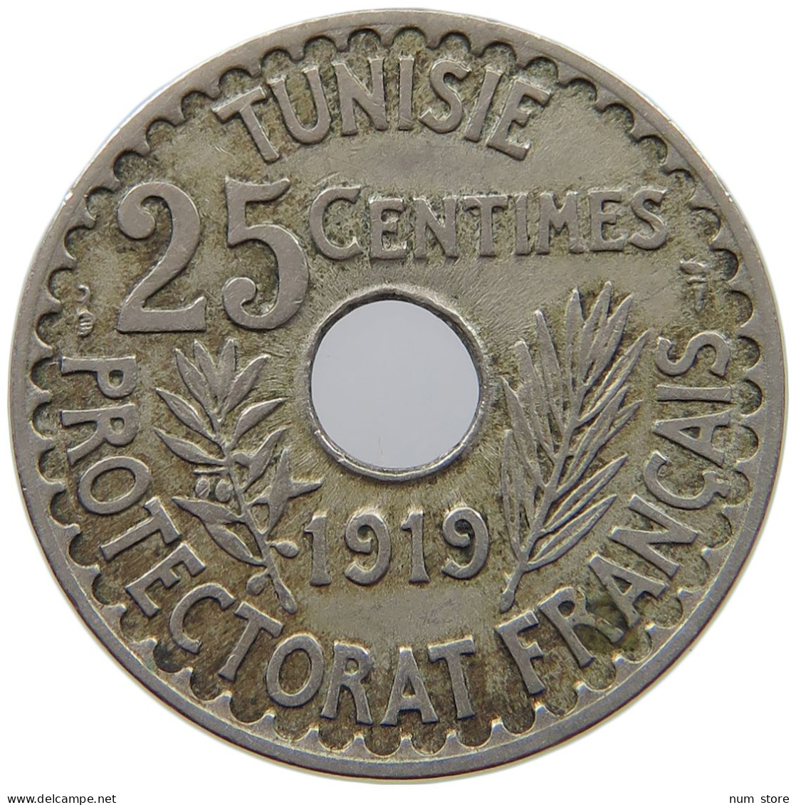 TUNISIA 25 CENTIMES 1919  #a089 0489 - Tunisie