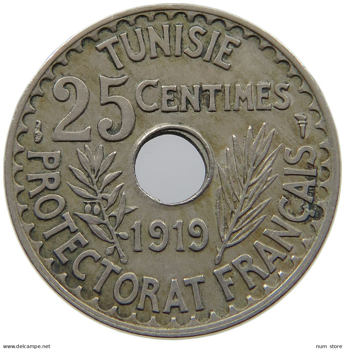 TUNISIA 25 CENTIMES 1919  #a089 0481 - Tunisie