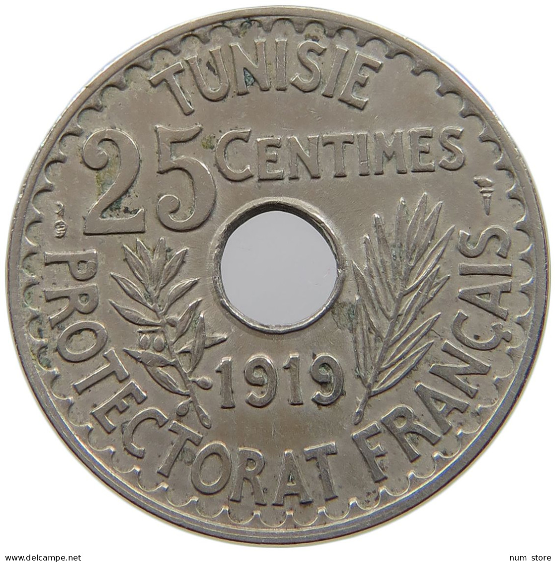 TUNISIA 25 CENTIMES 1919  #a089 0485 - Tunisie