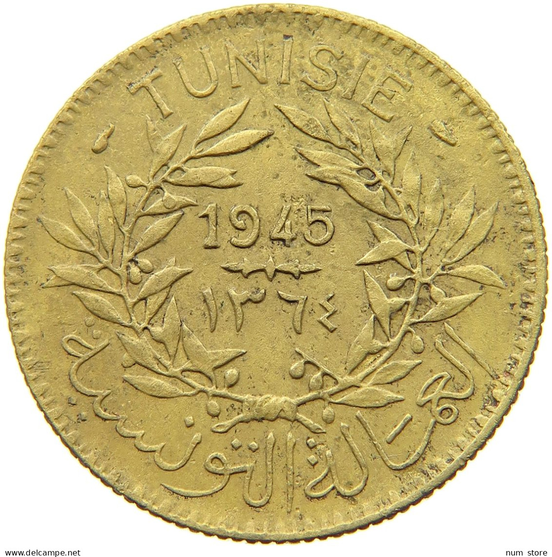 TUNISIA 2 FRANCS 1945  #s040 0801 - Tunisie