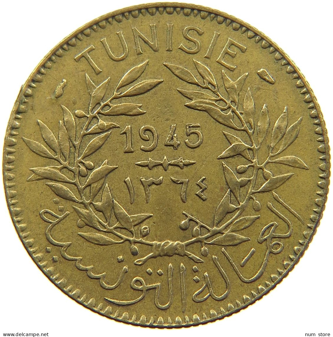 TUNISIA 2 FRANCS 1945  #a093 0725 - Tunisie