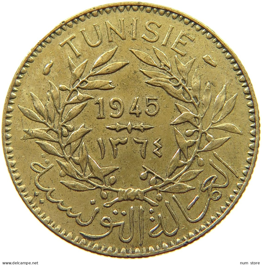 TUNISIA 2 FRANCS 1945  #a018 0857 - Tunisie