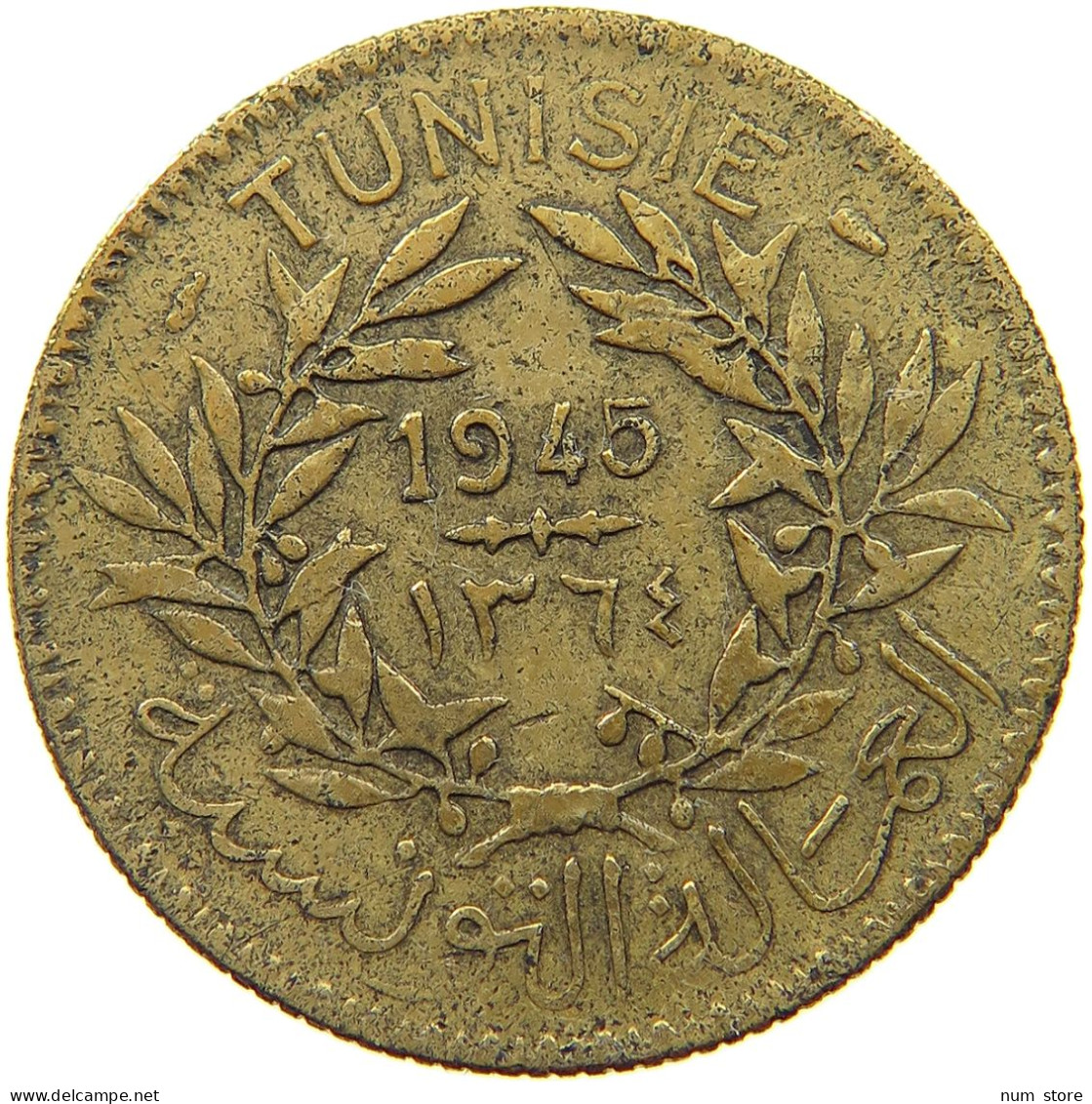 TUNISIA 2 FRANCS 1945  #a018 0863 - Tunisie