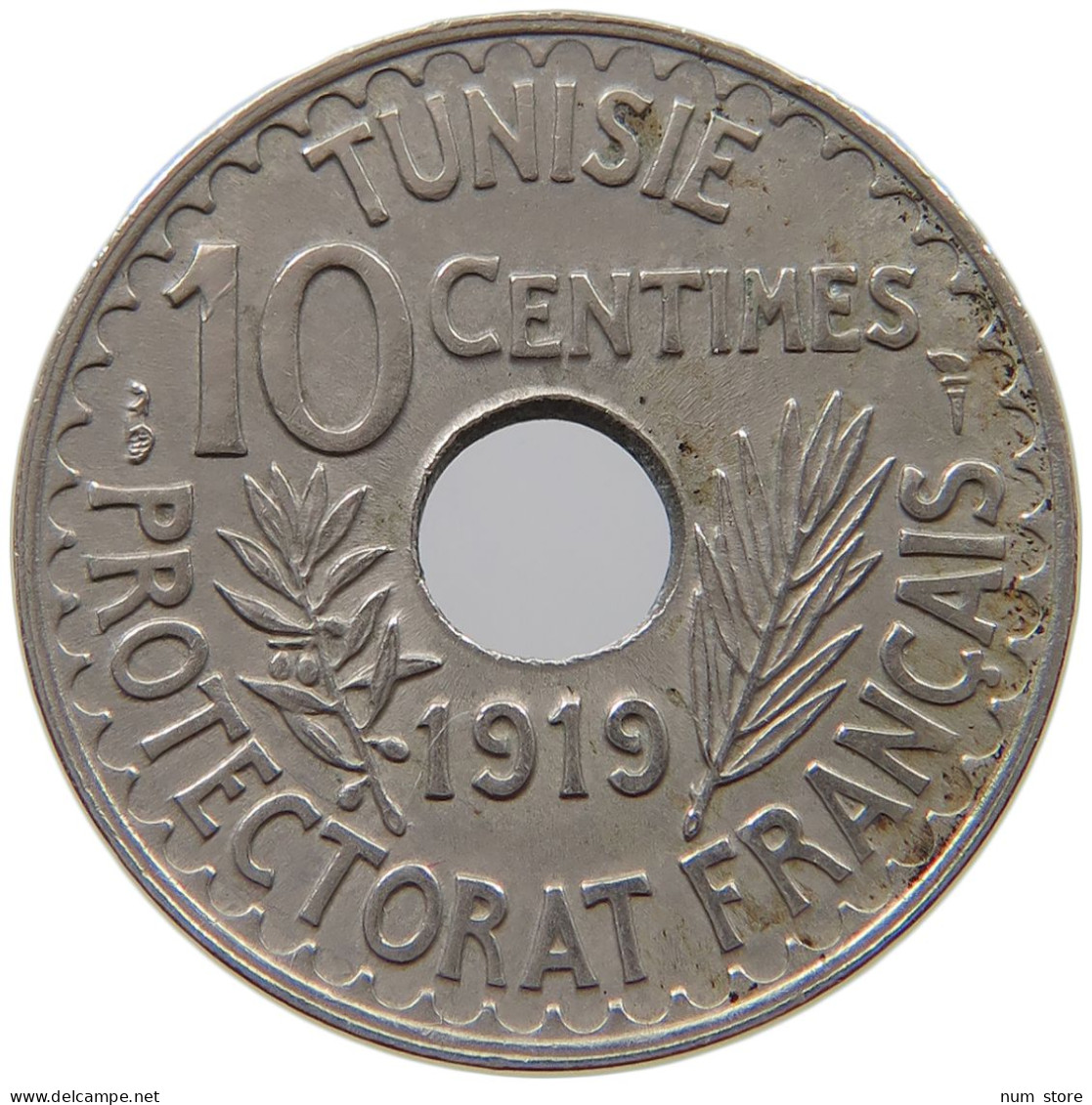 TUNISIA 10 CENTIMES 1919  #a090 0163 - Tunisie