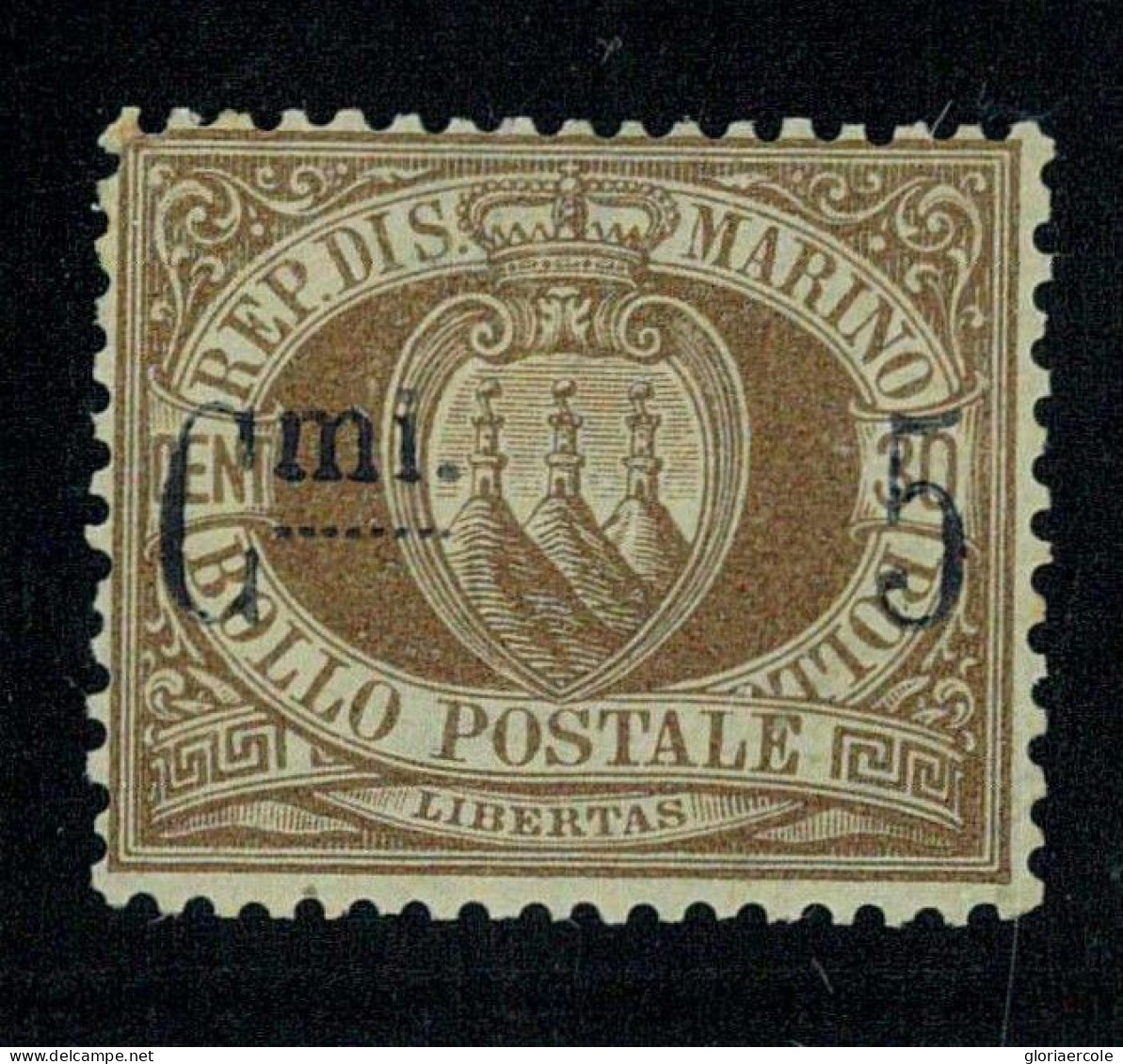 P2085 - REPUBBLICA DI SAN MARINO SASSONE NR. 9 GOMMA INTEGRA - Unused Stamps