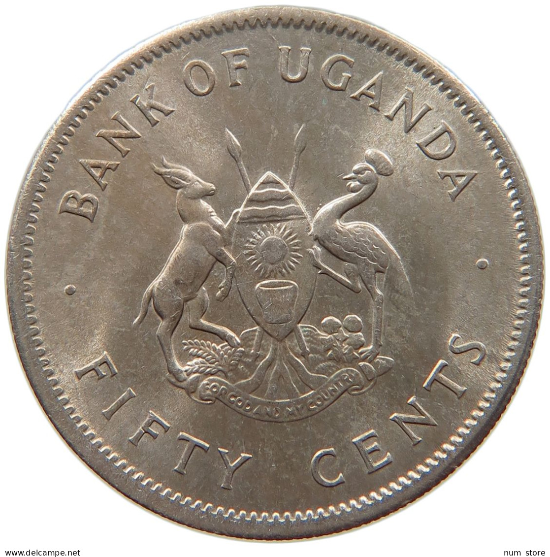UGANDA 50 CENTS 1966  #s028 0139 - Uganda