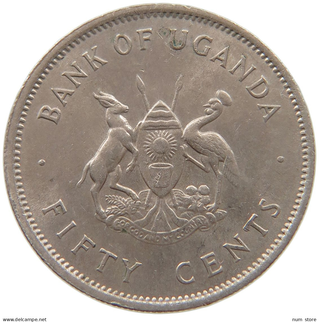 UGANDA 50 CENTS 1966  #c071 0171 - Uganda