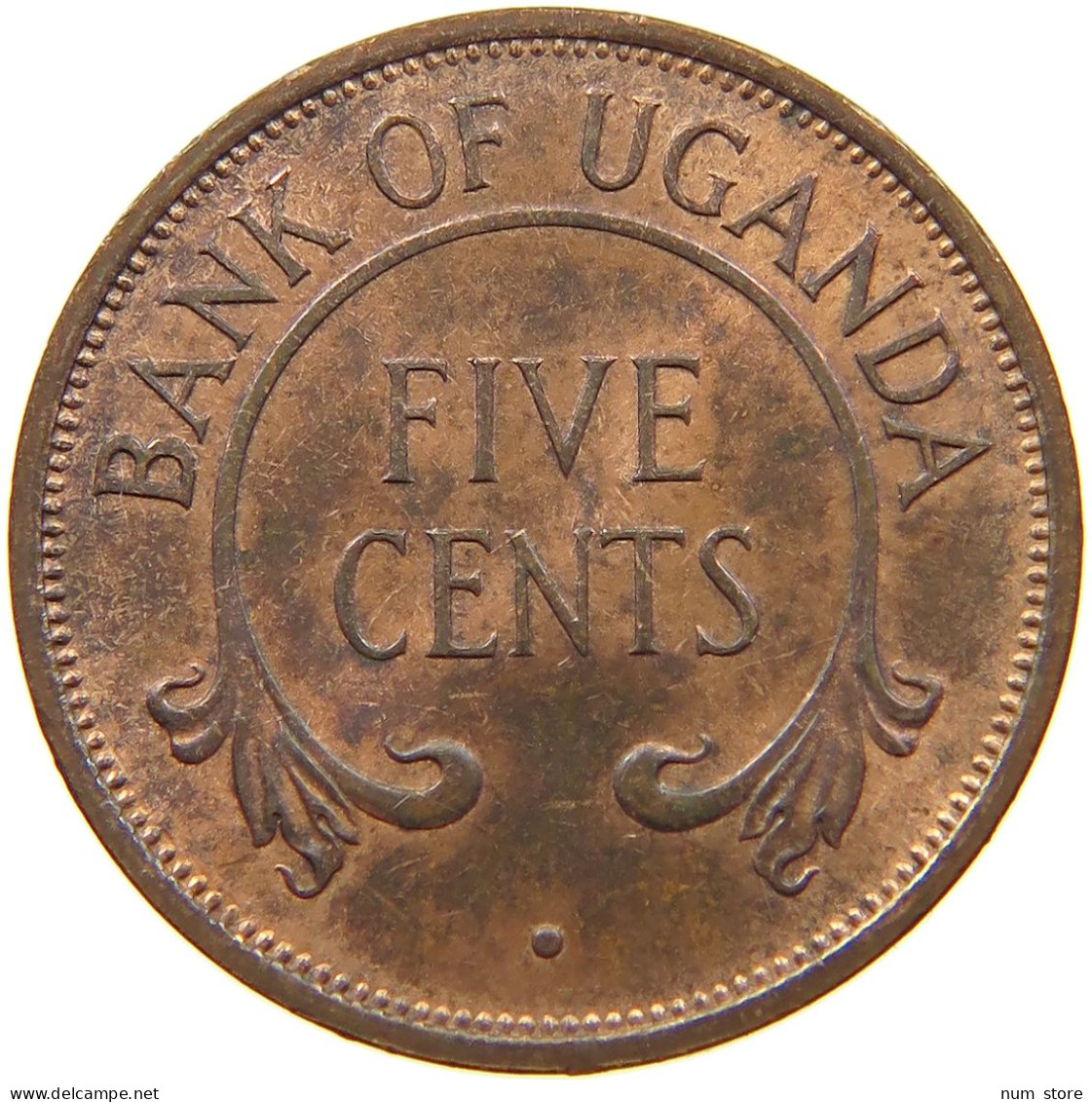 UGANDA 5 CENTS 1966  #s054 0721 - Uganda