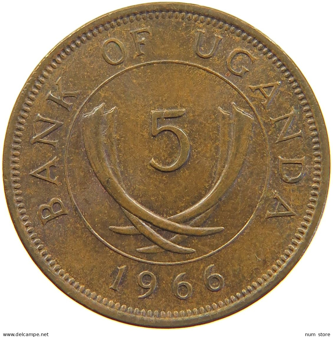 UGANDA 5 CENTS 1966  #c016 0503 - Ouganda