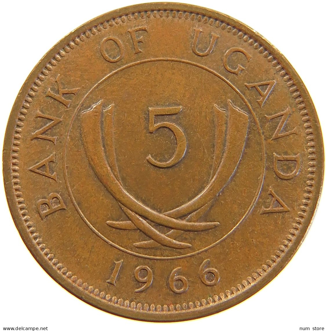 UGANDA 5 CENTS 1966  #c041 0467 - Uganda