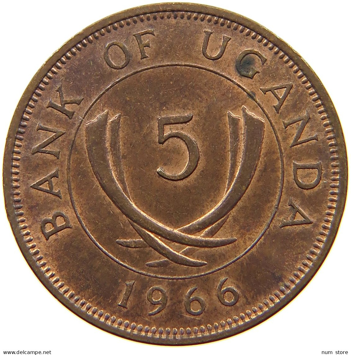 UGANDA 5 CENTS 1966  #a085 0465 - Uganda