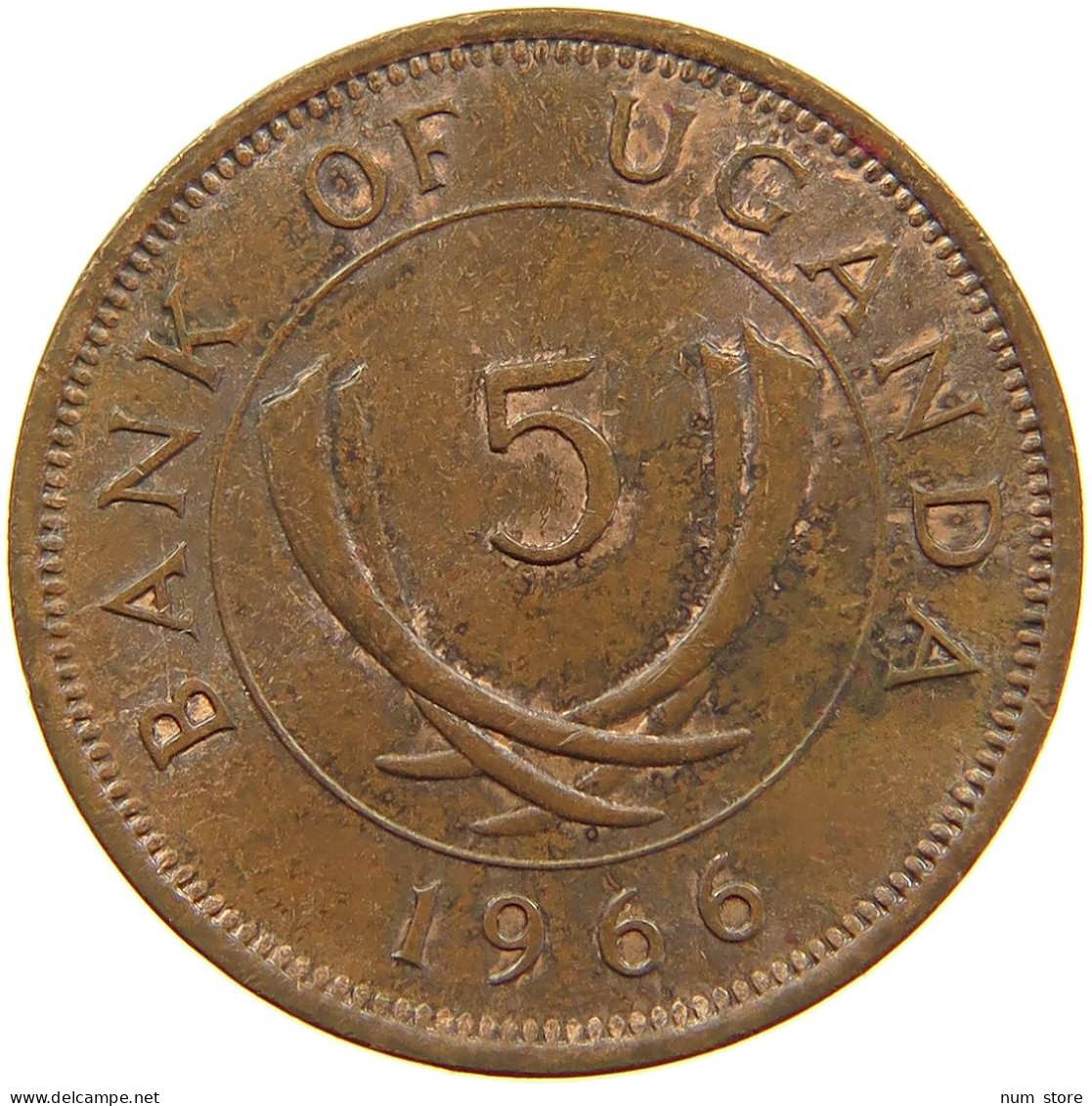 UGANDA 5 CENTS 1966  #a085 0675 - Ouganda