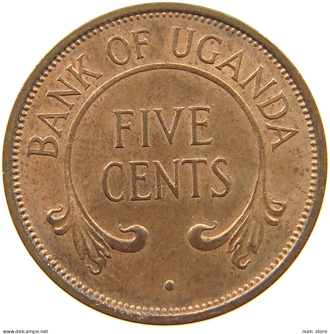 UGANDA 5 CENTS 1966  #a014 0065 - Oeganda